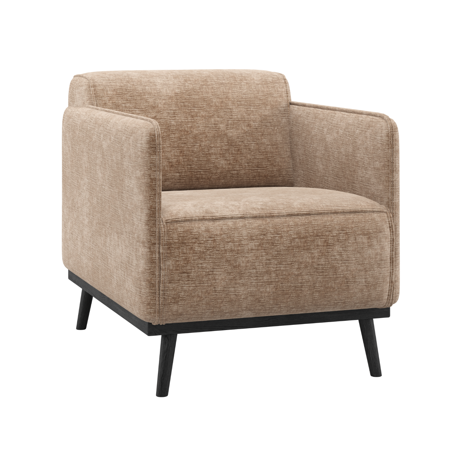 Fauteuil STATEMENT donkerbeige chenille
