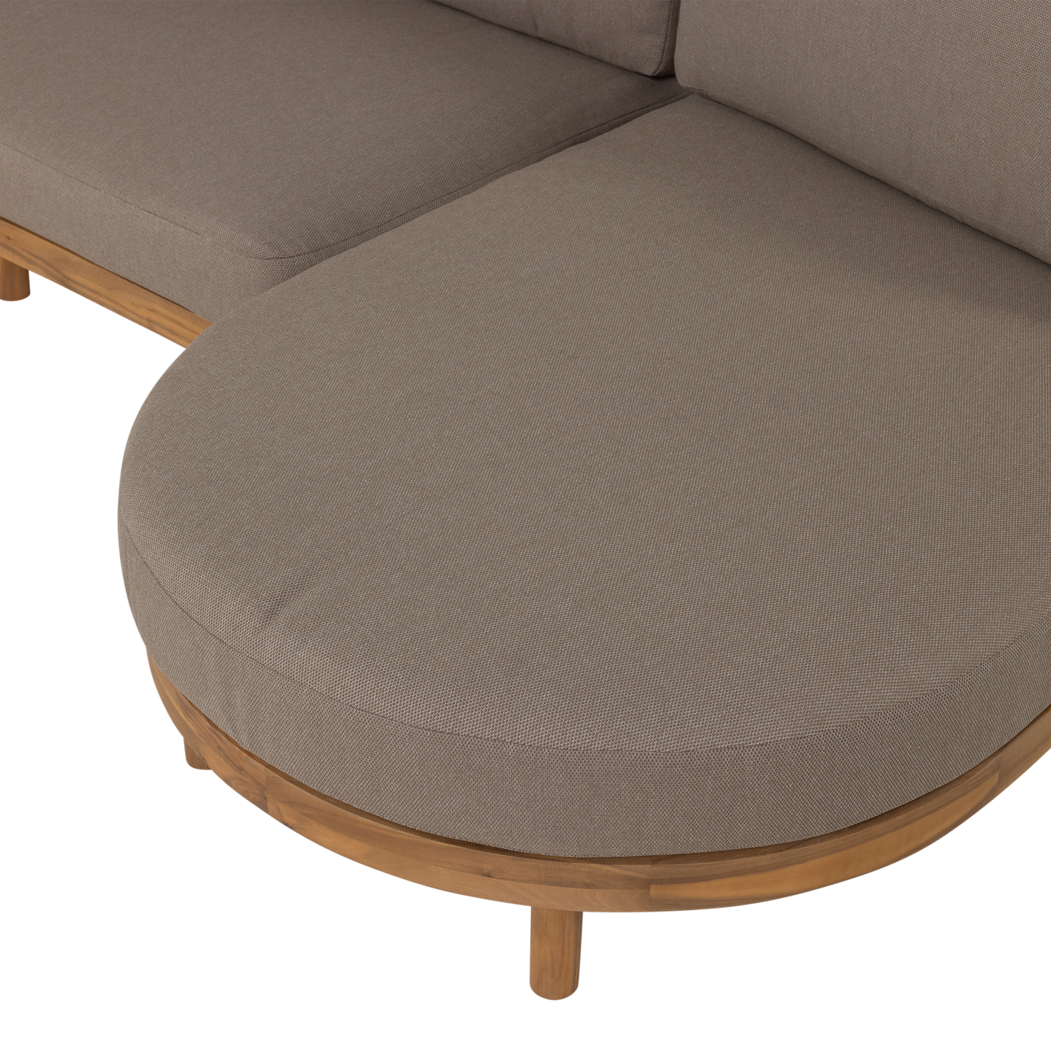 Rechtsseitige Gartenliege ZINTO in Grau mit Akazienholzgestell