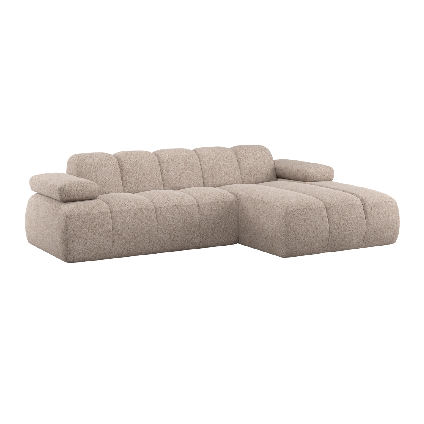 Right-facing modular corner sofa MOJO sand lamb