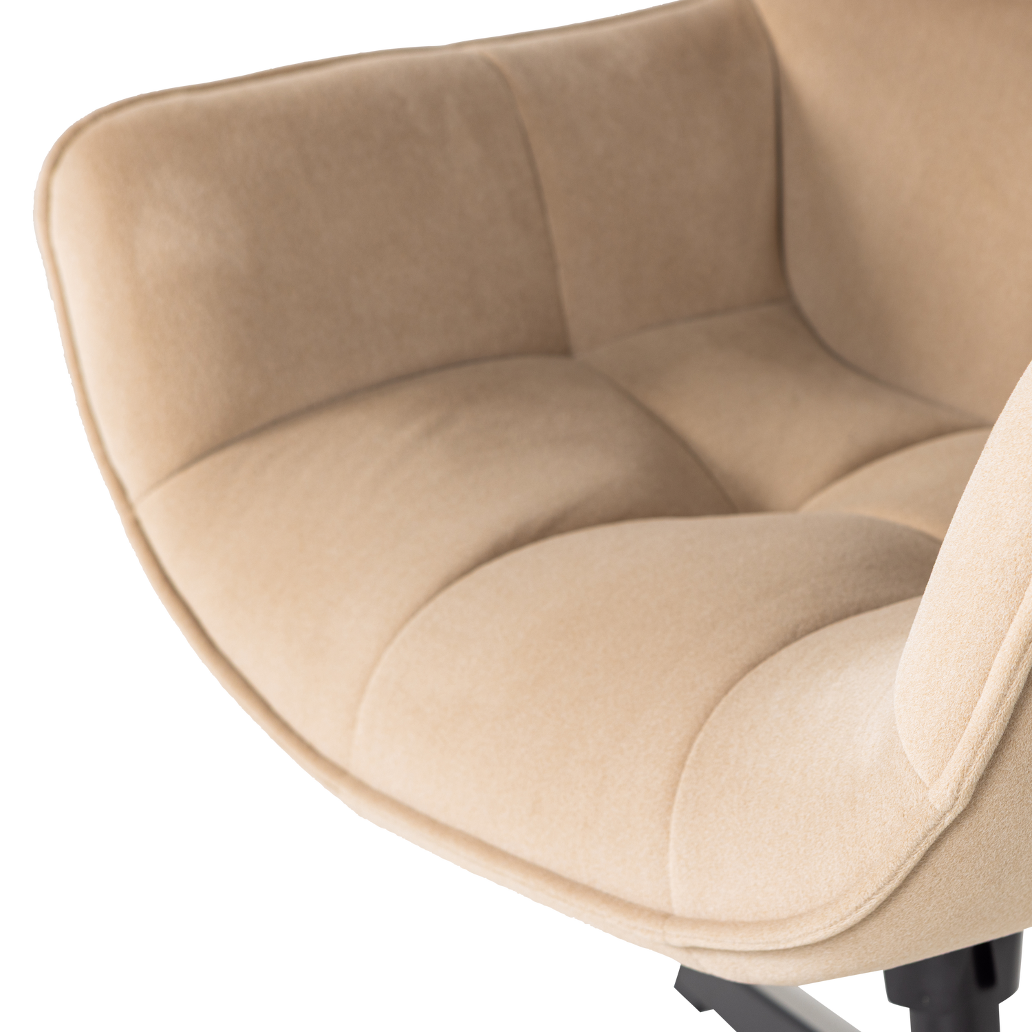 Draaistoel van fluweel WIBO beige