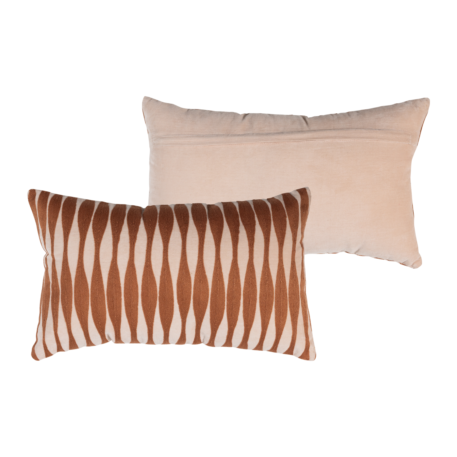 ZENA Cushion Set Pink with Rusty Brown