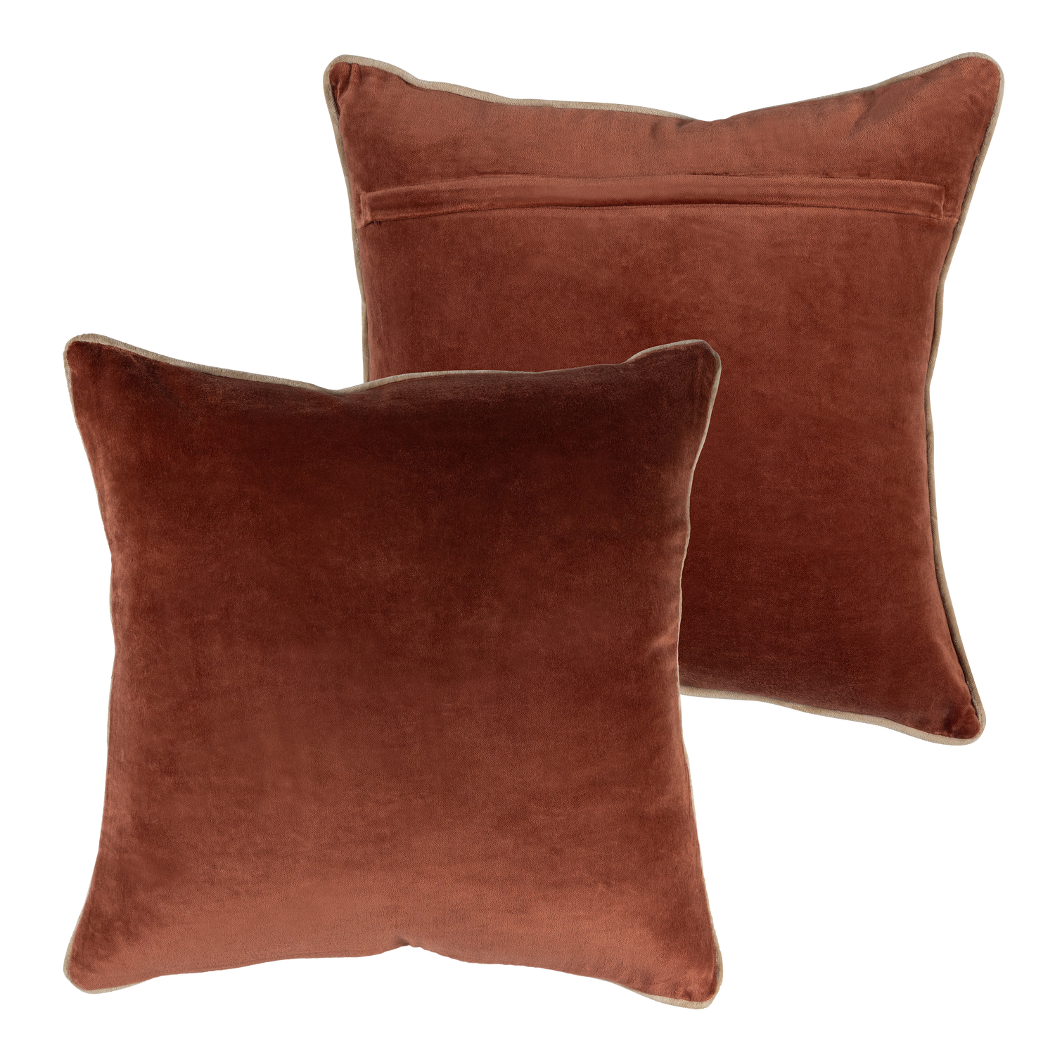 ZENA Cushion Set Pink with Rusty Brown
