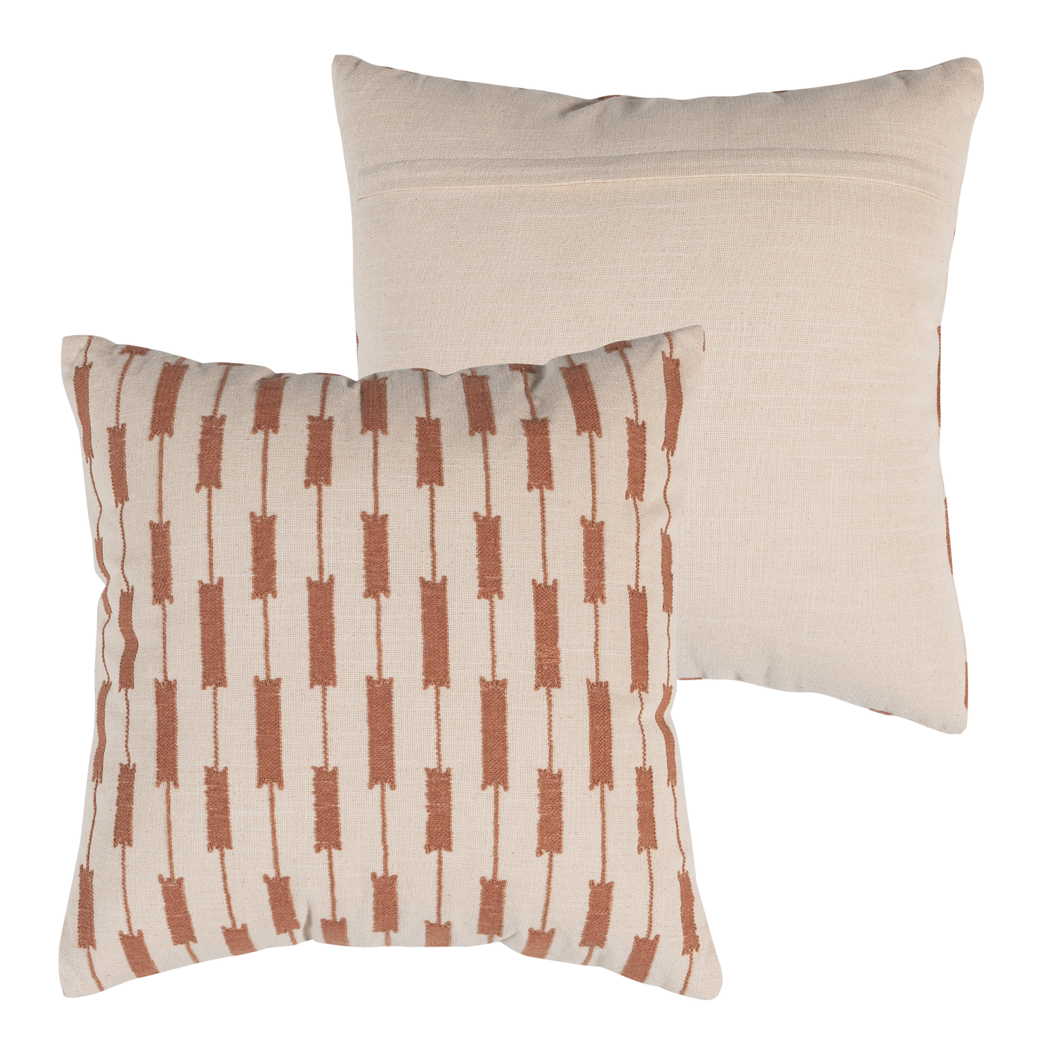 ZENA Cushion Set Pink with Rusty Brown