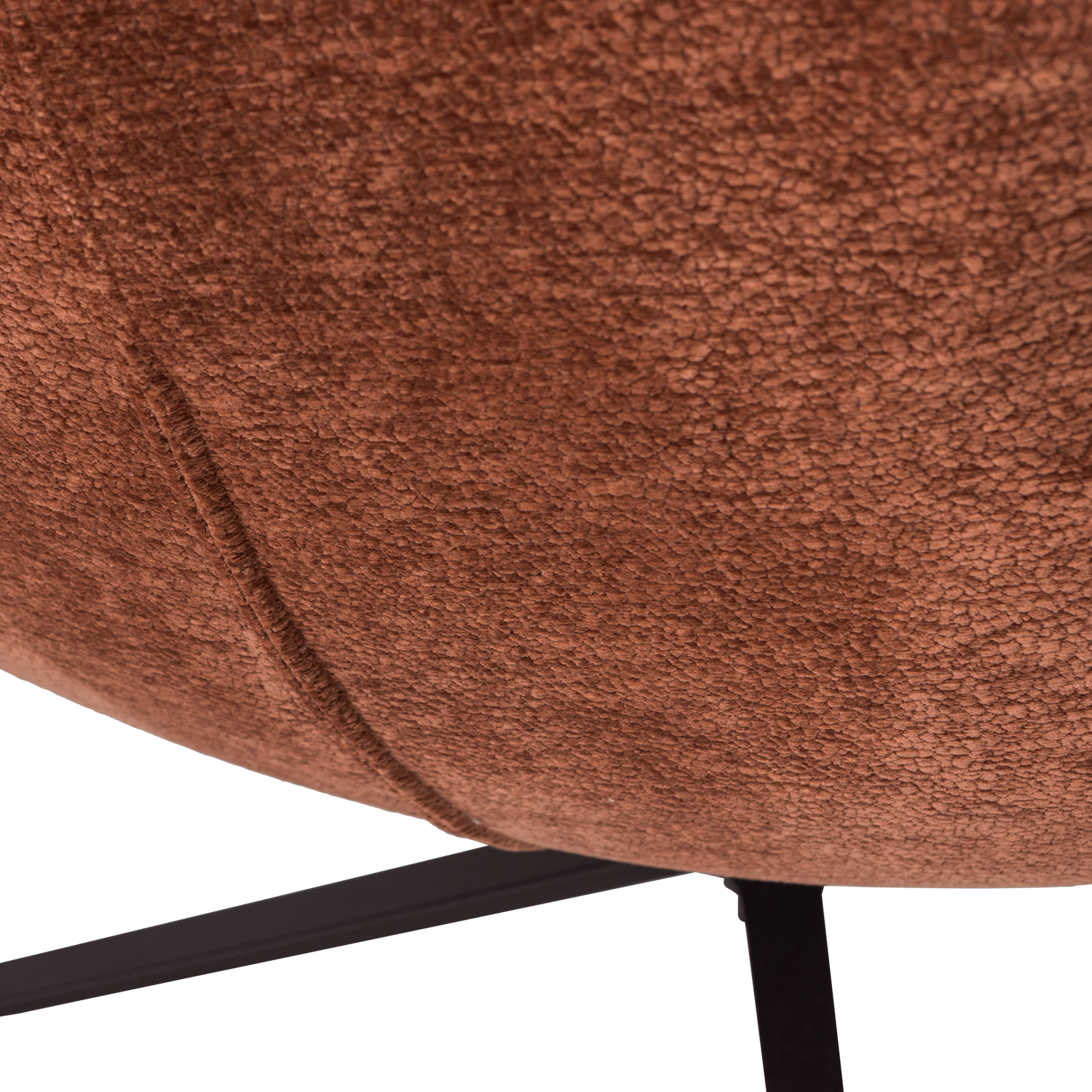 MAUDI swivel armchair in rusty brown chenille