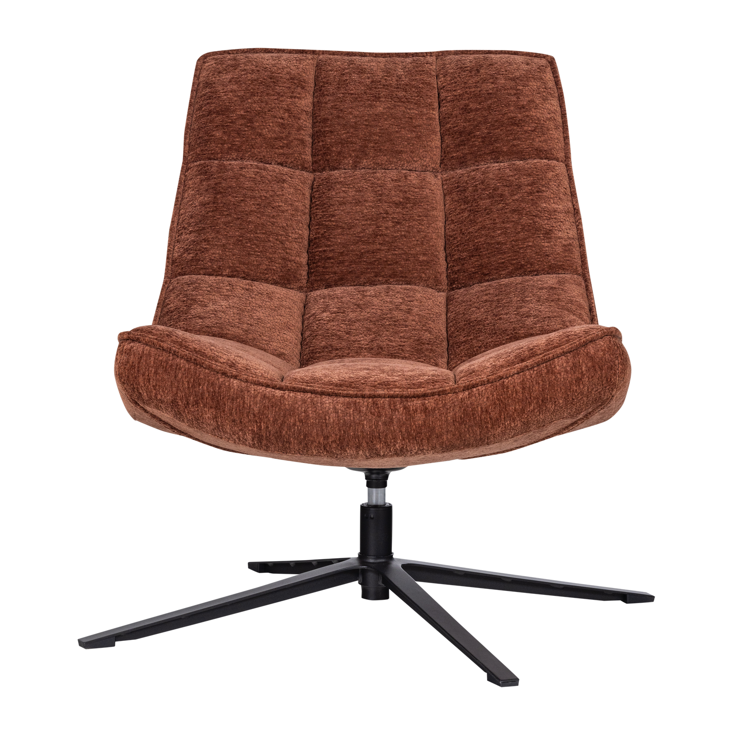 MAUDI swivel armchair in rusty brown chenille