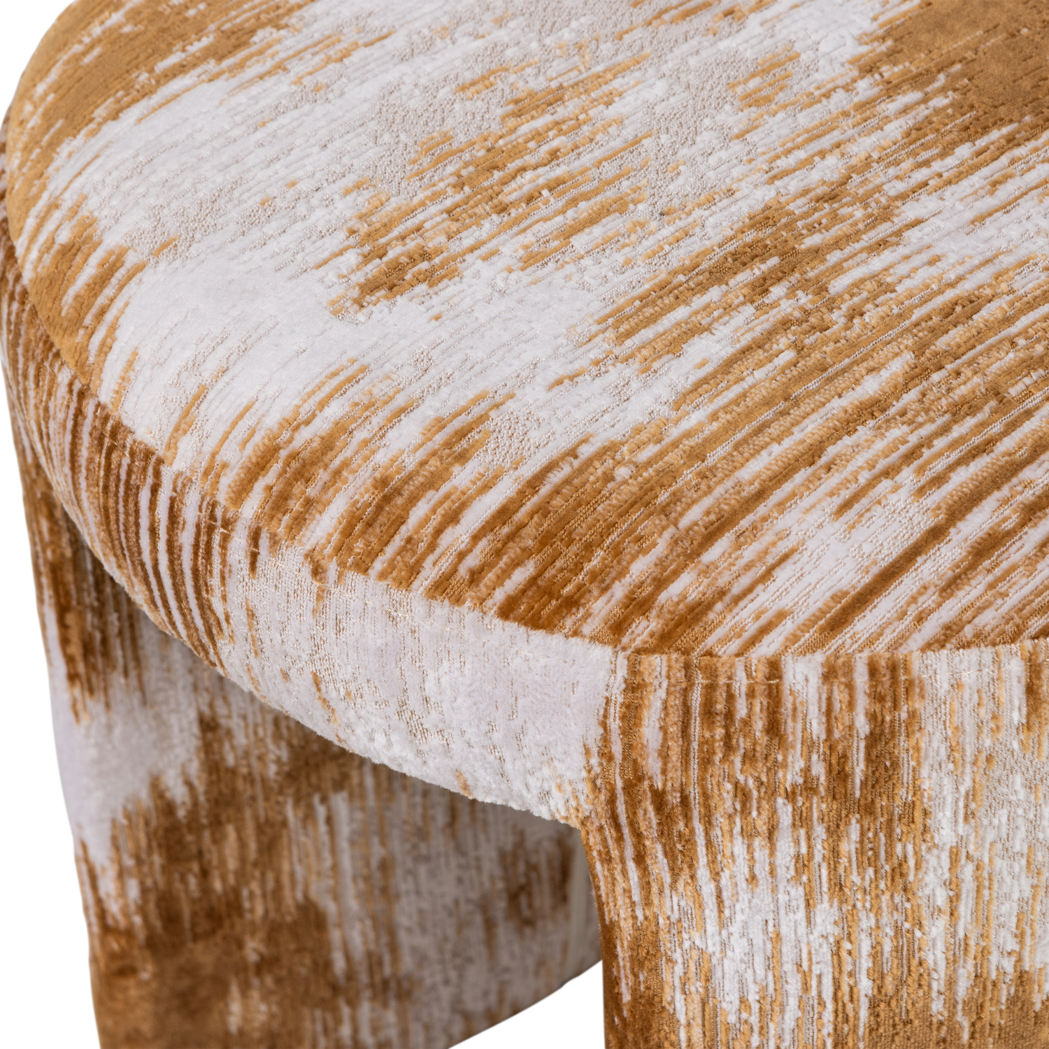 Hocker CHARLIE karamel met beige