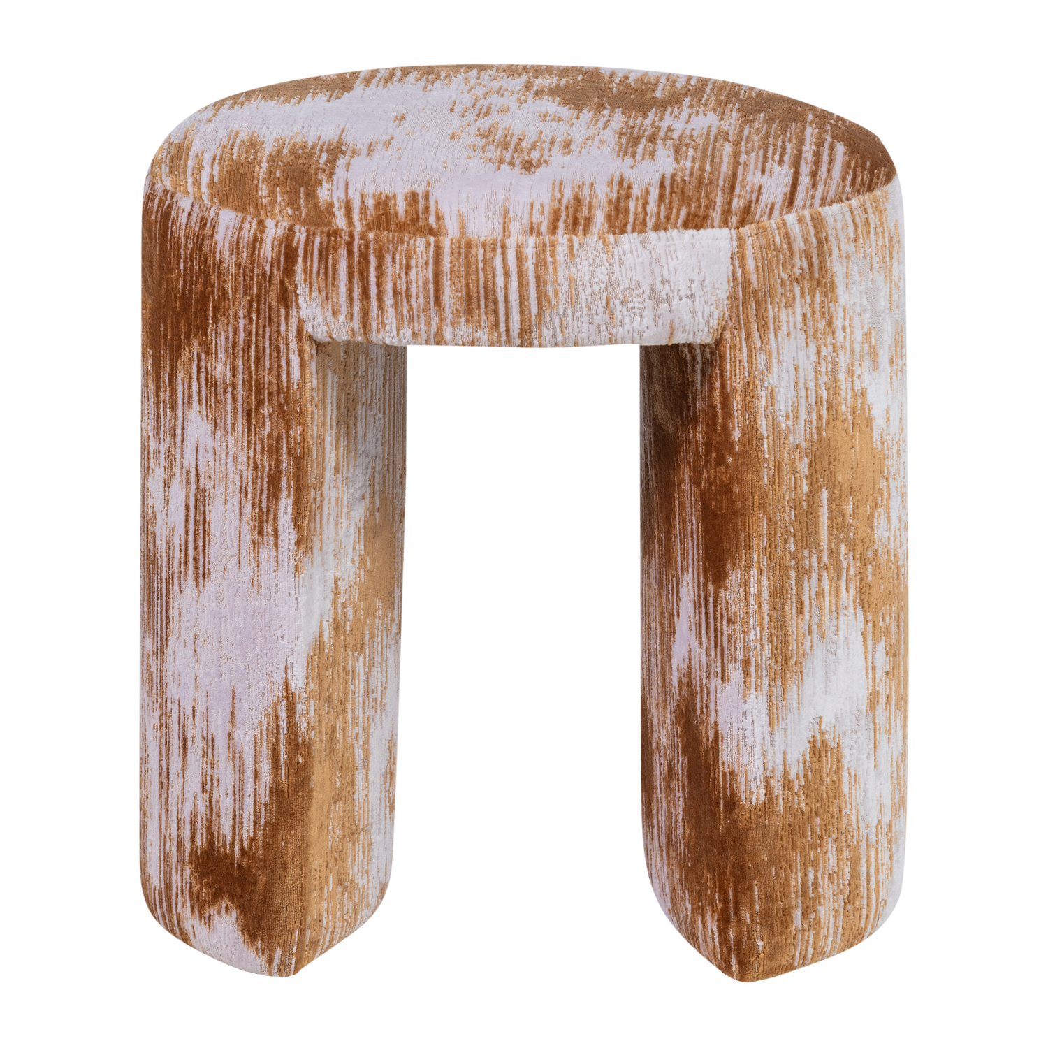 Hocker CHARLIE karamel met beige