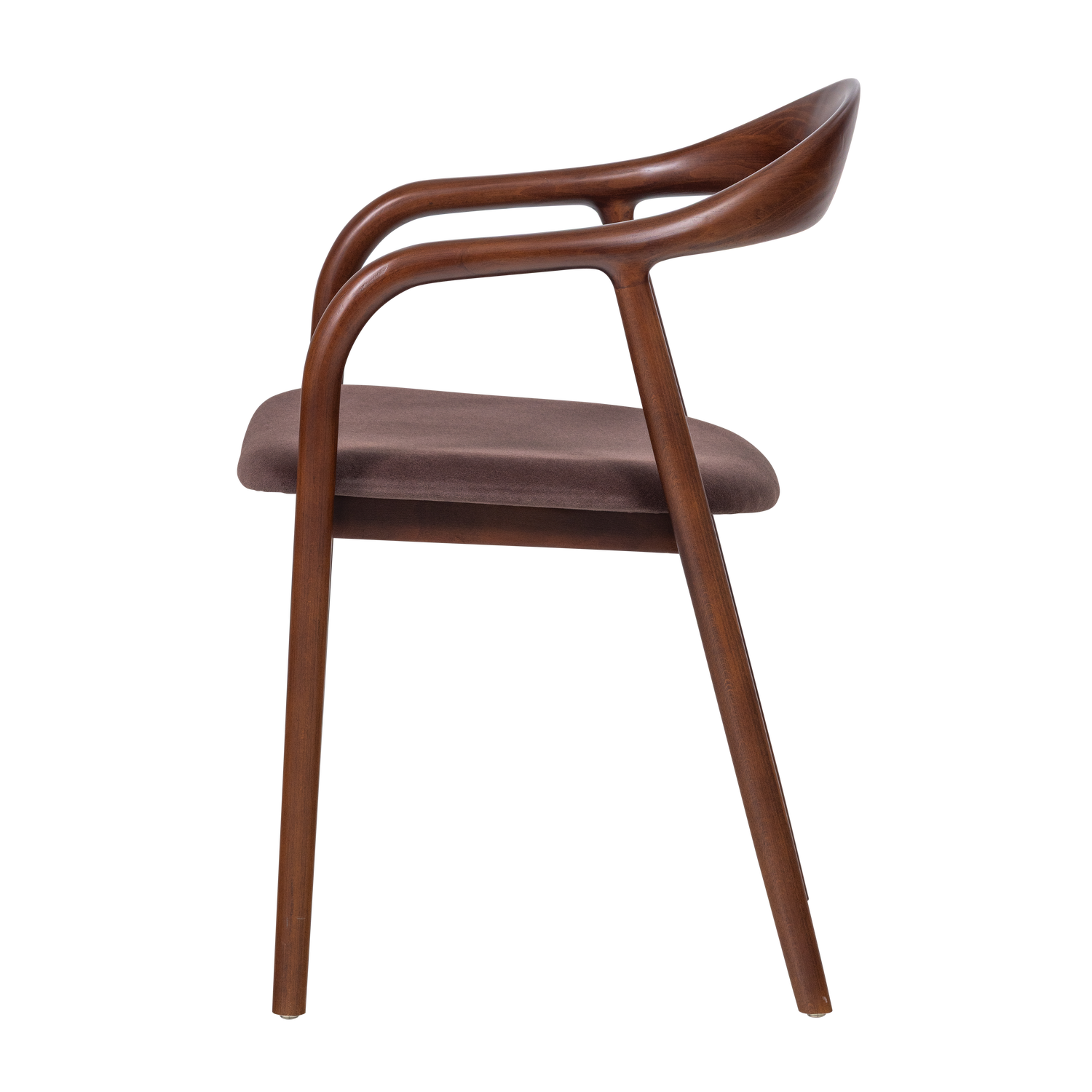 Stoel BRAN bruin beukenhout met bruine bekleding