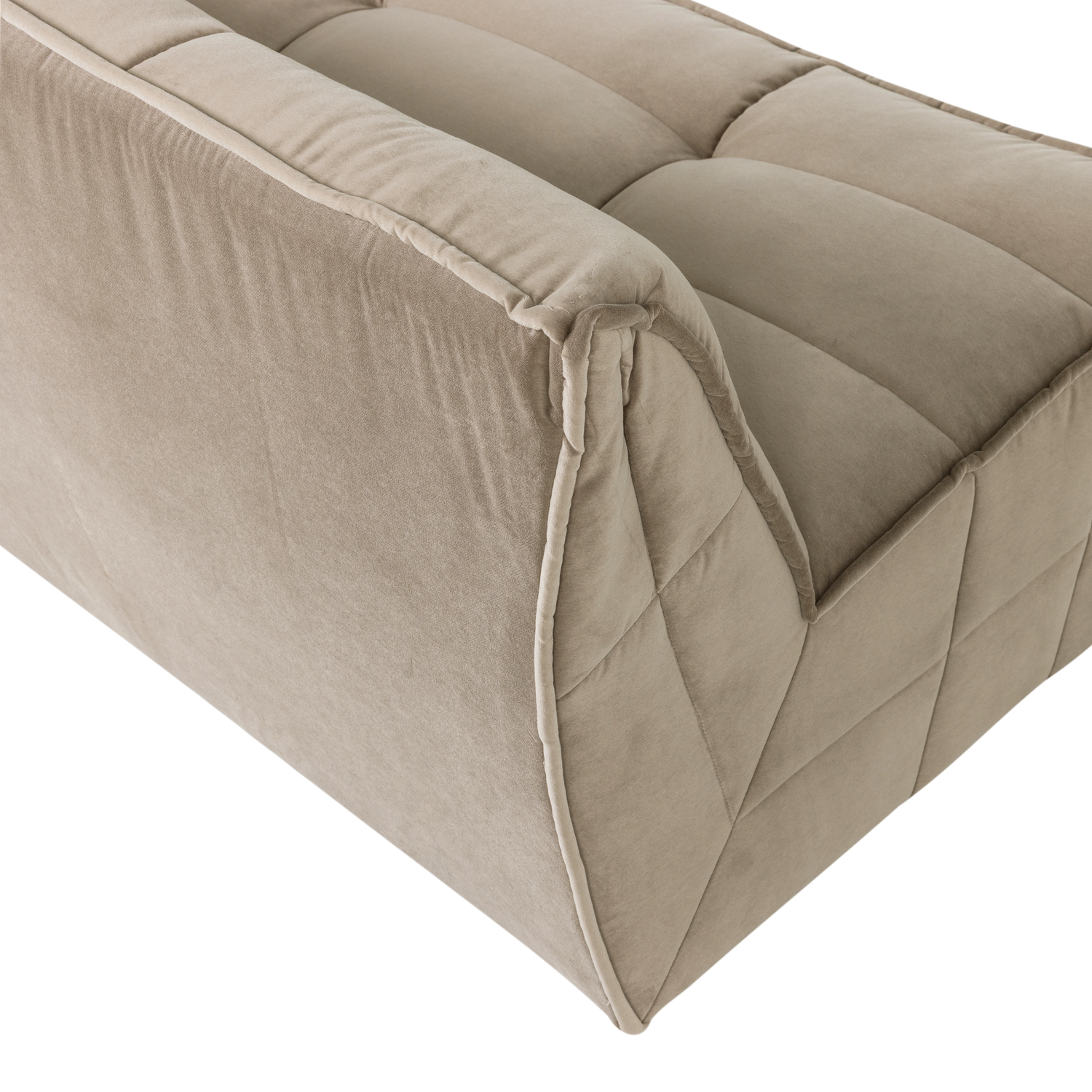 Sofa van fluweel CLUSTER - module voor 3 personen zandkleurig