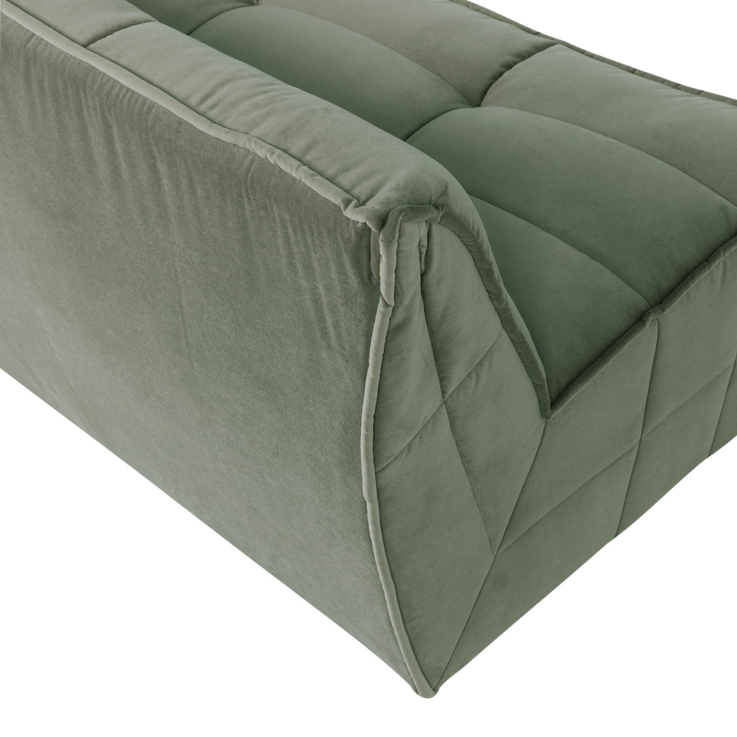 Sofa van fluweel CLUSTER - module voor 3 personen in pistachekleur