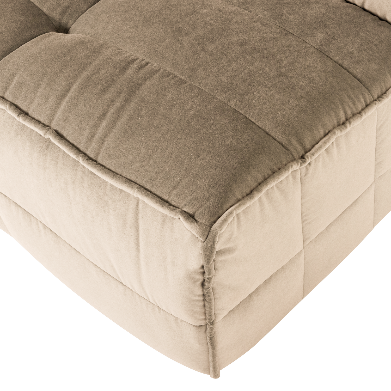Fauteuil / fluwelen module CLUSTER lichtbeige