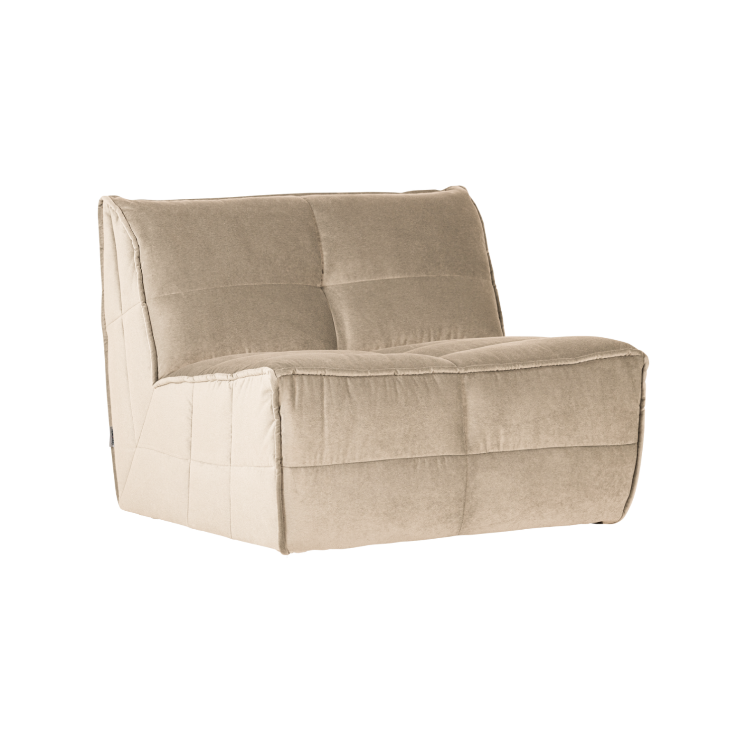 Fauteuil / fluwelen module CLUSTER lichtbeige