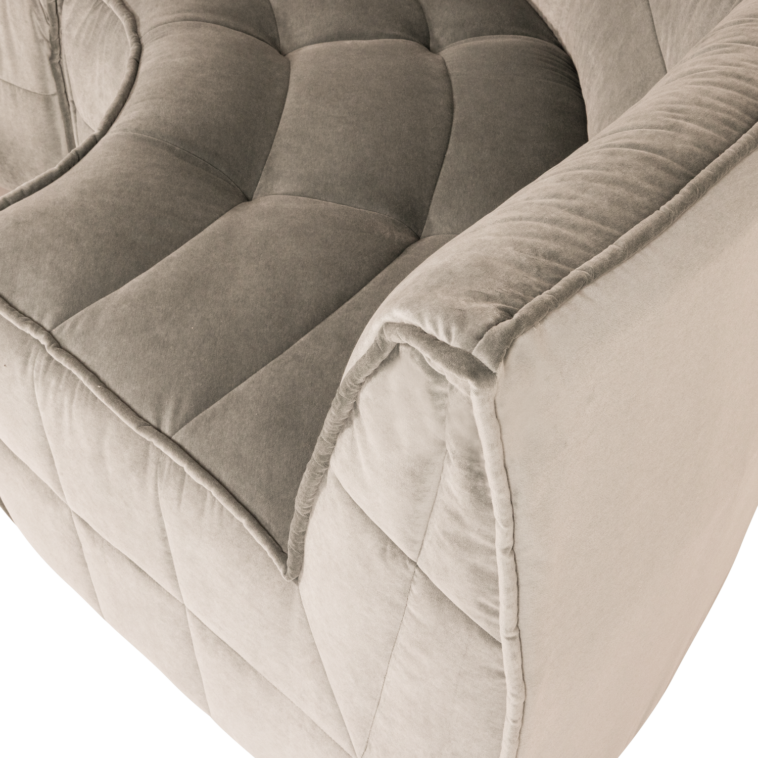 Sofa aus Samt CLUSTER - modulares Eckelement beige