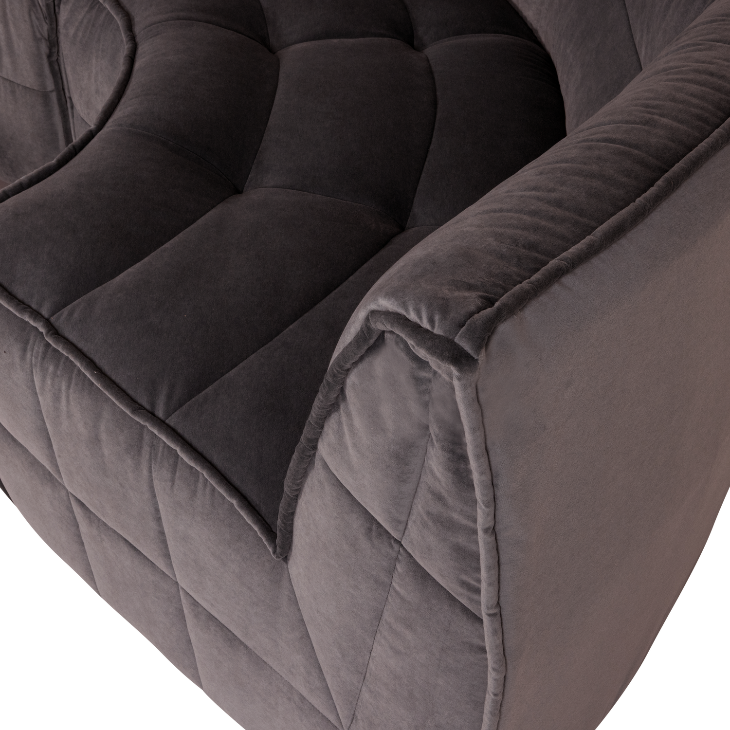 Sofa aksamitna CLUSTER - hoekmodule chocolade