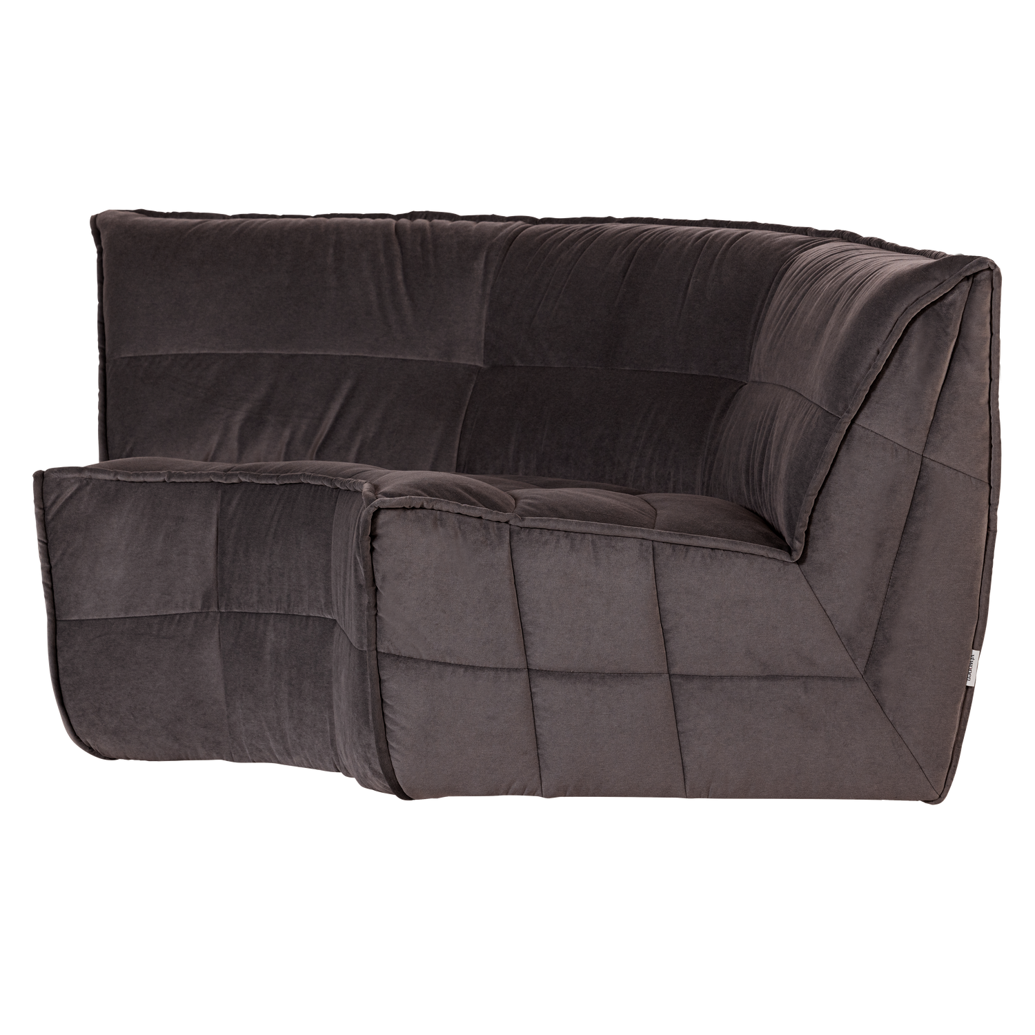 Sofa aksamitna CLUSTER - moduł narożny czekoladowy – welur