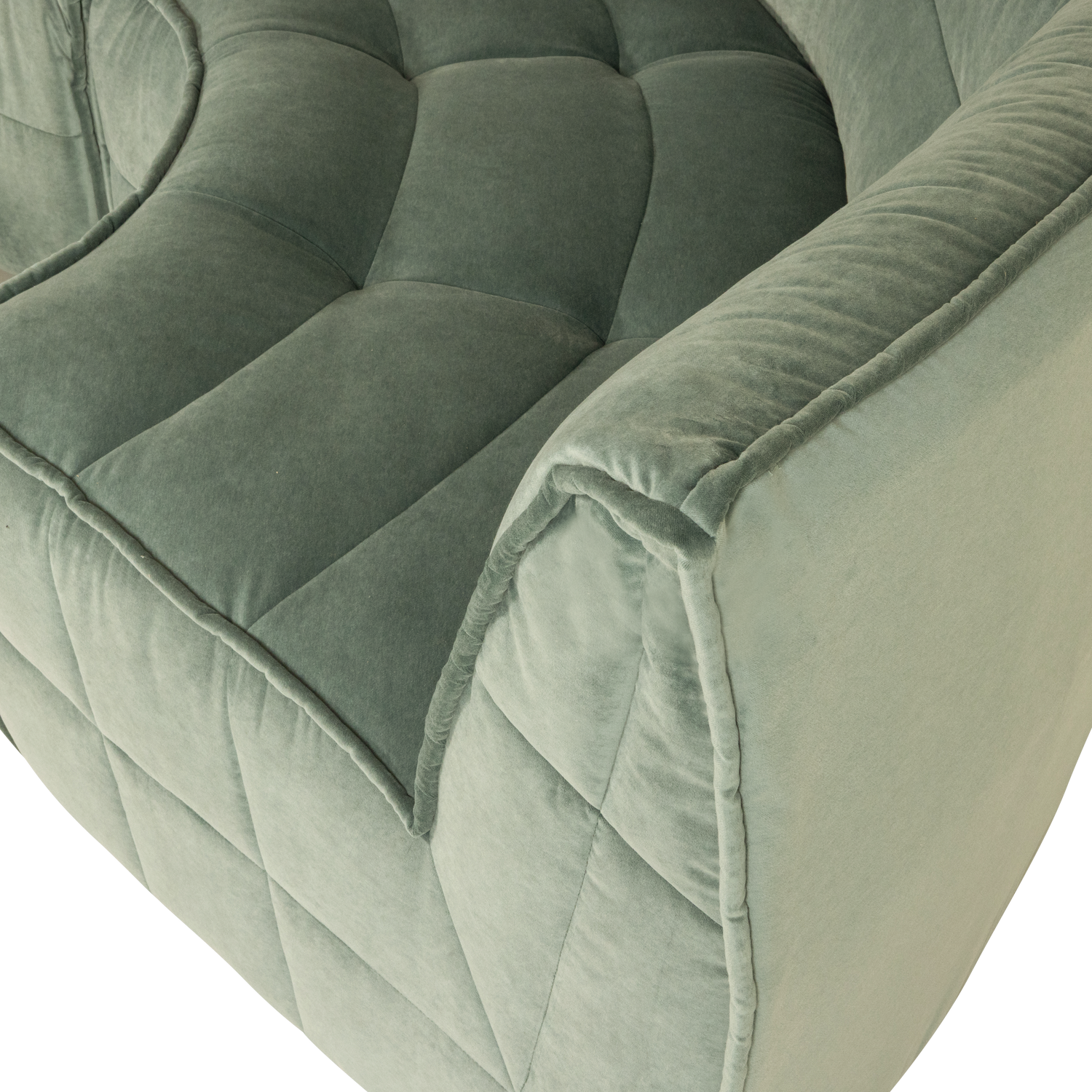 Sofa aus Samt CLUSTER - modulares Eckelement in Pistazienfarbe
