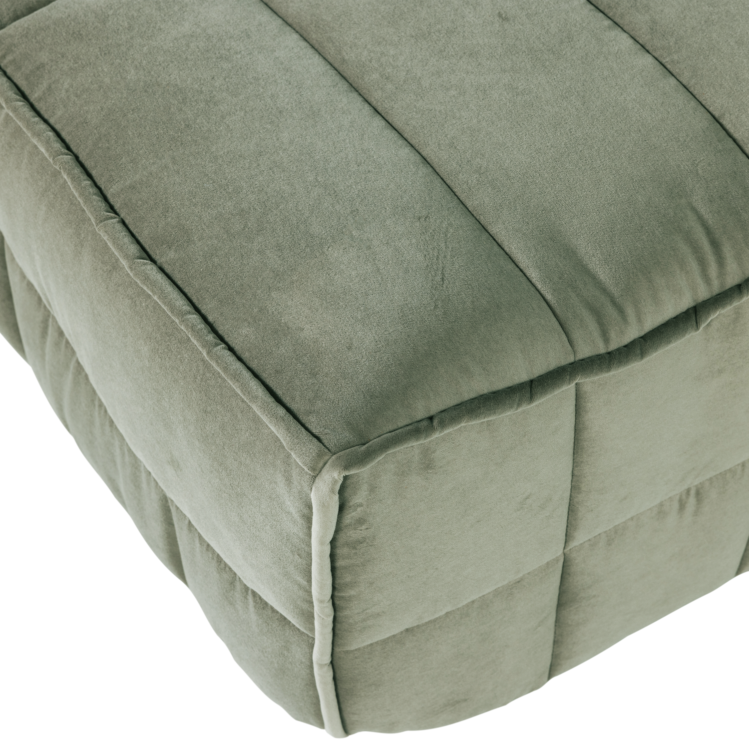 Puf van fluweel CLUSTER pistache