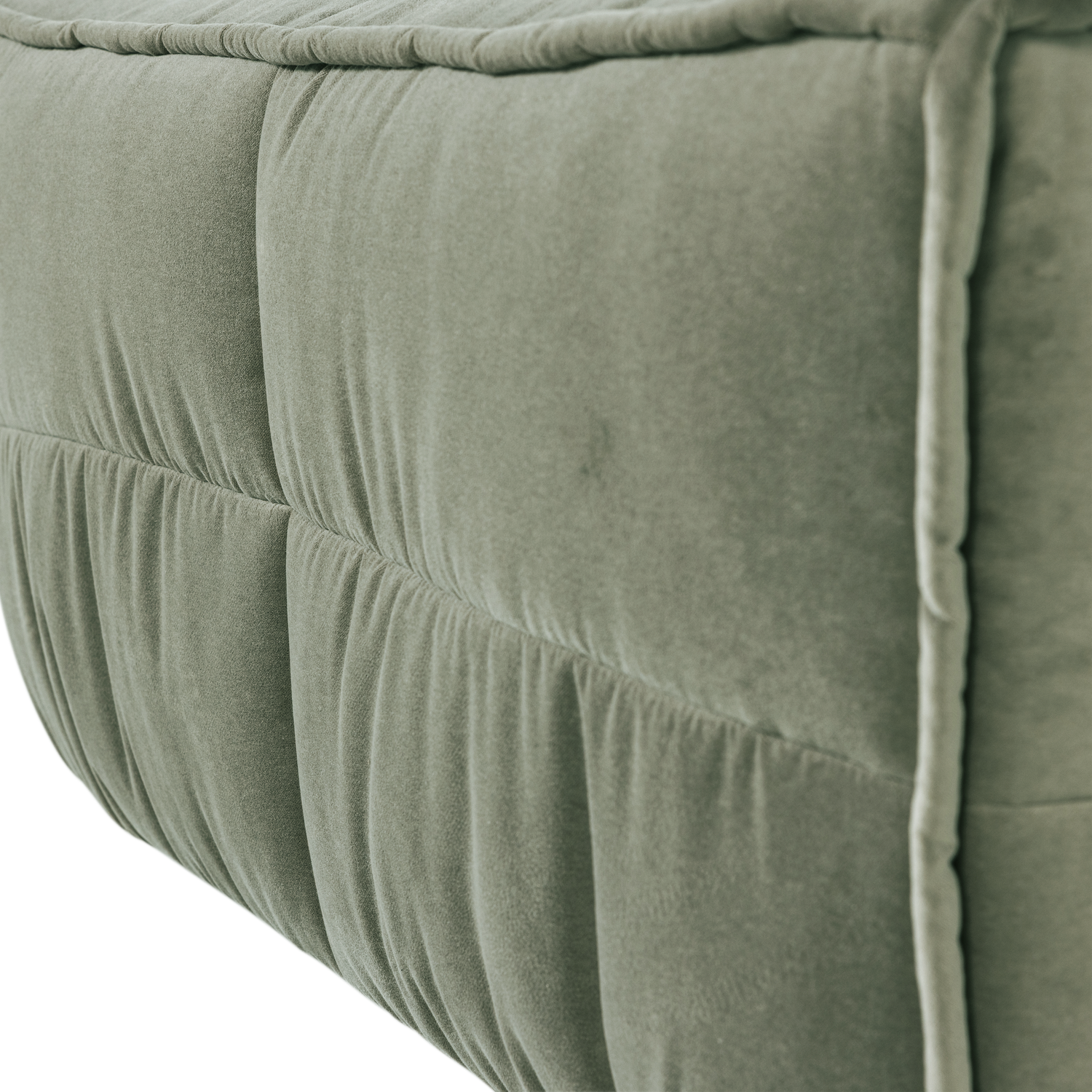 Puf aksamitny CLUSTER pistacjowy do salonu – Woood