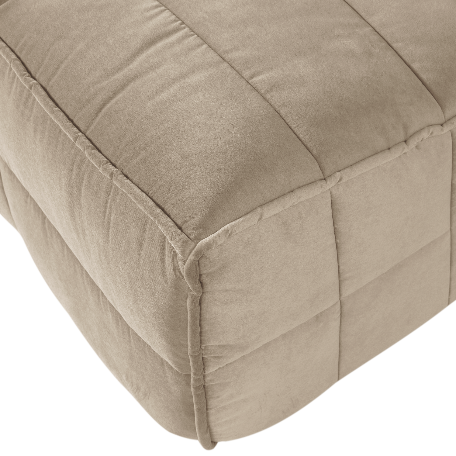 Sofa aksamitna CLUSTER BENCH - module voor 3 personen zandkleurig