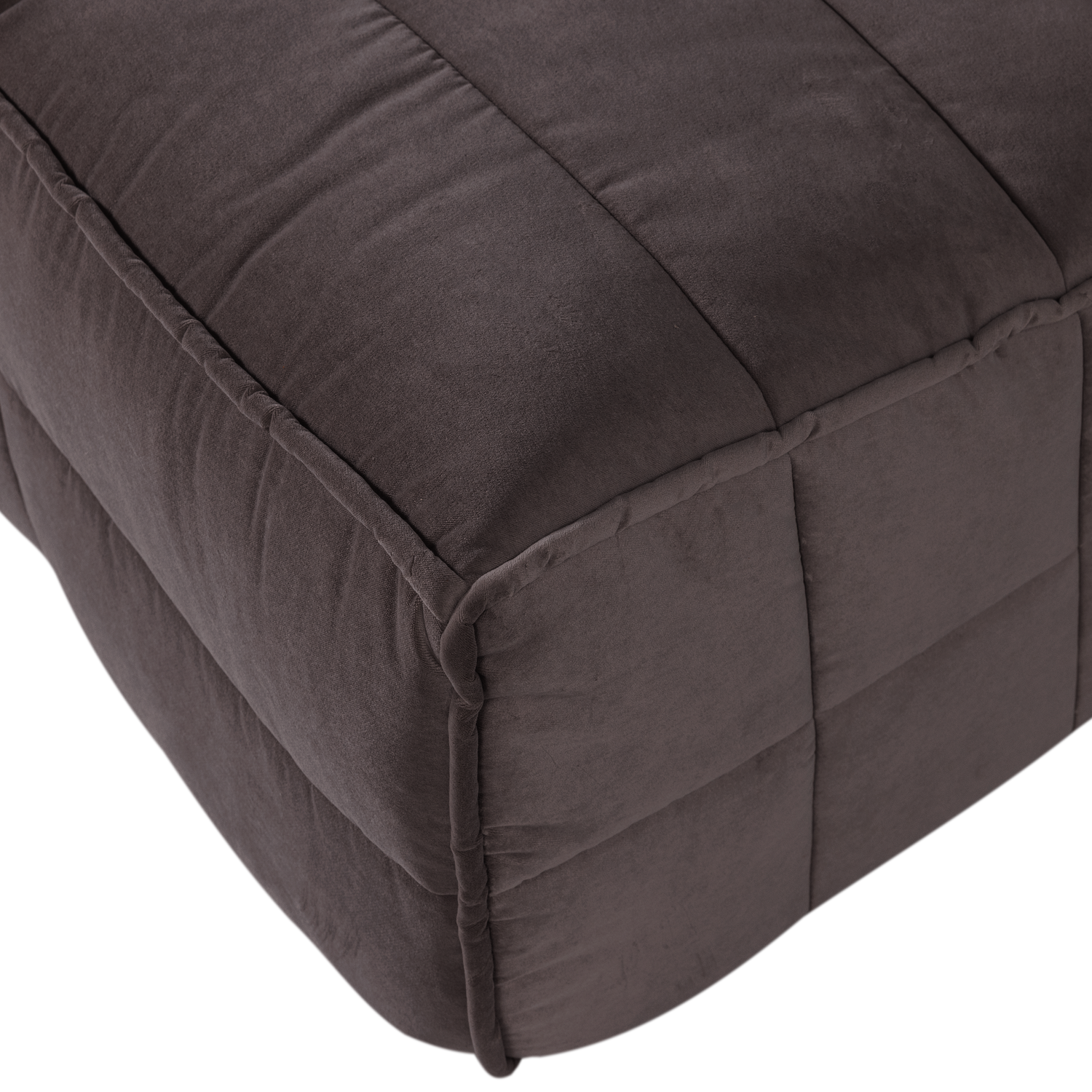 Sofa aksamitna CLUSTER BENCH - module voor 3 personen in chocoladekleur