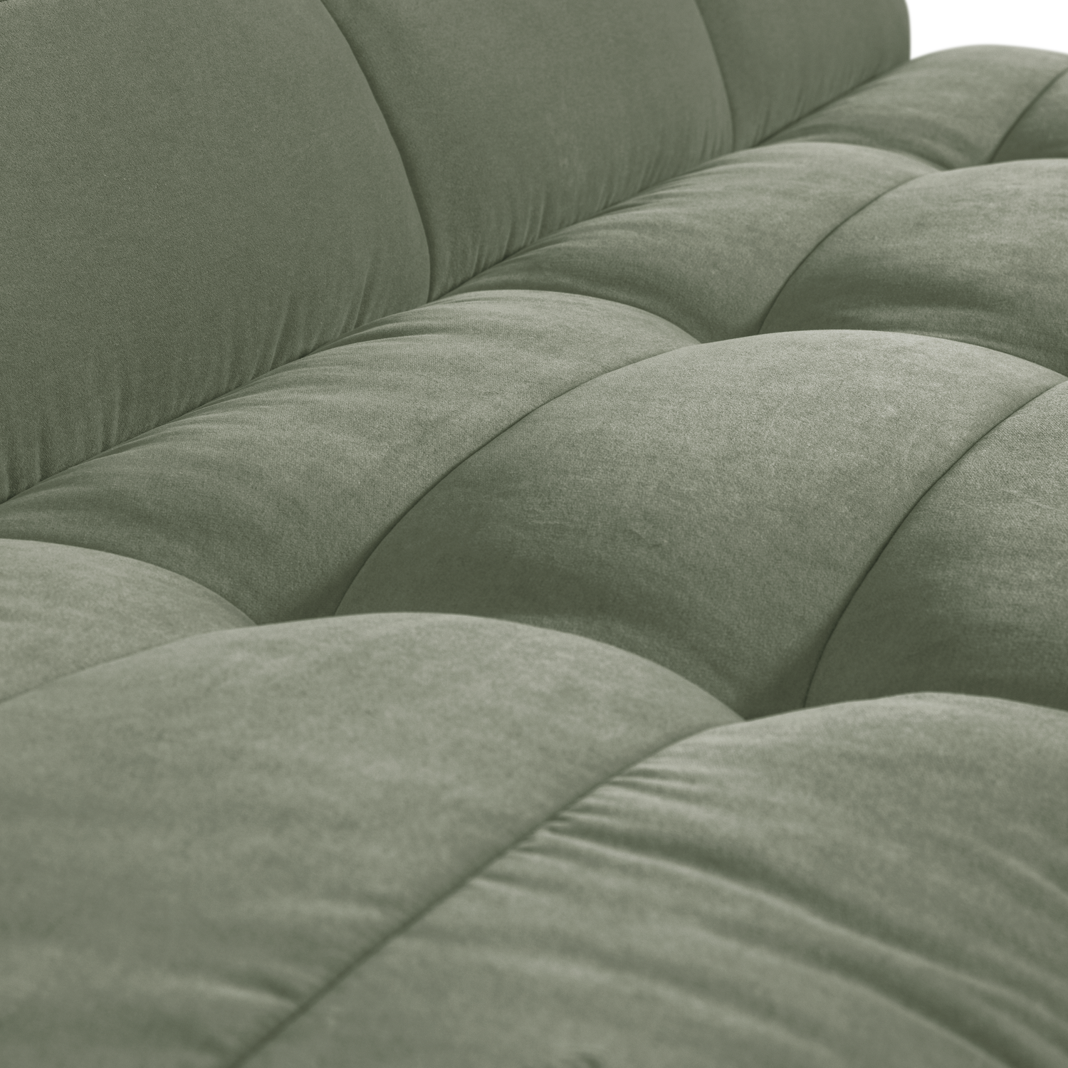 Sofa aksamitna CLUSTER BENCH - moduł 3-osobowy pistacjowy do salonu – Woood