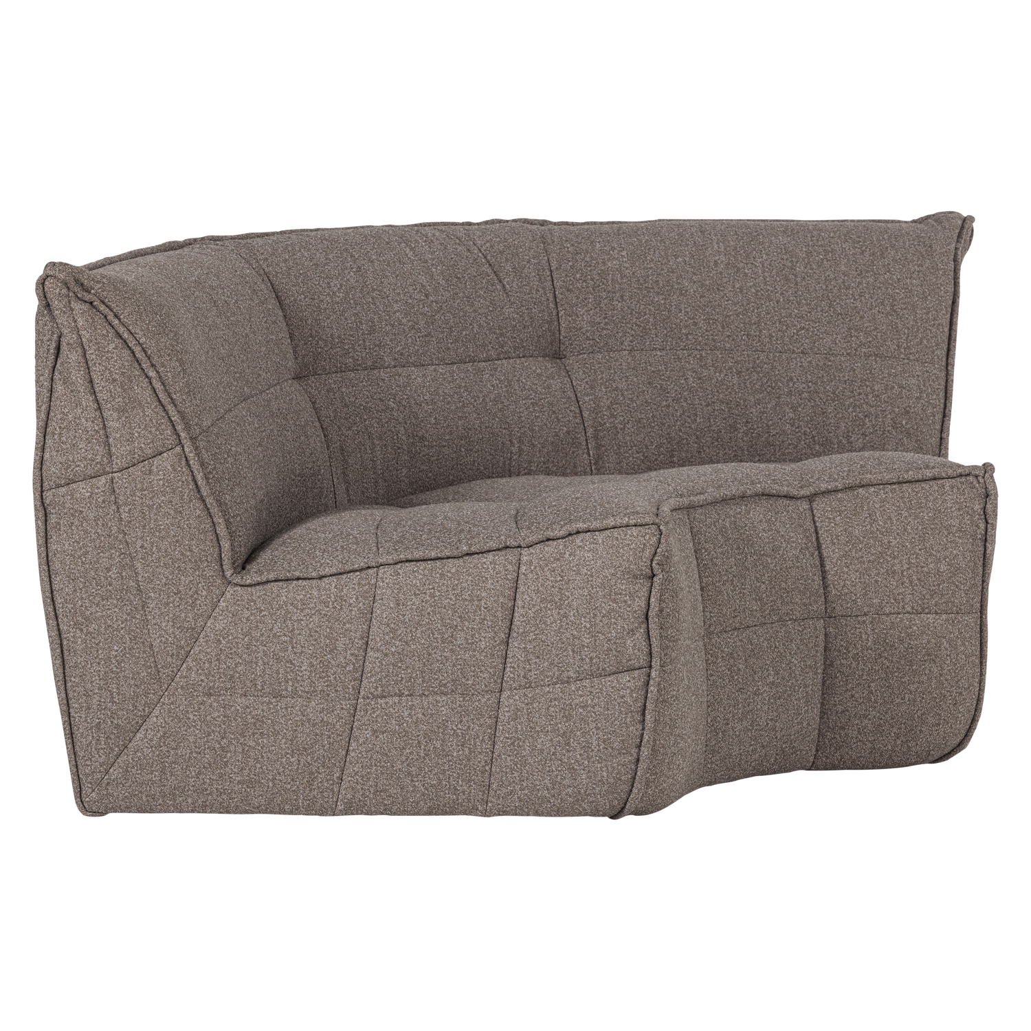 Sofa CLUSTER - Eckmodul in graubraunem Bouclé