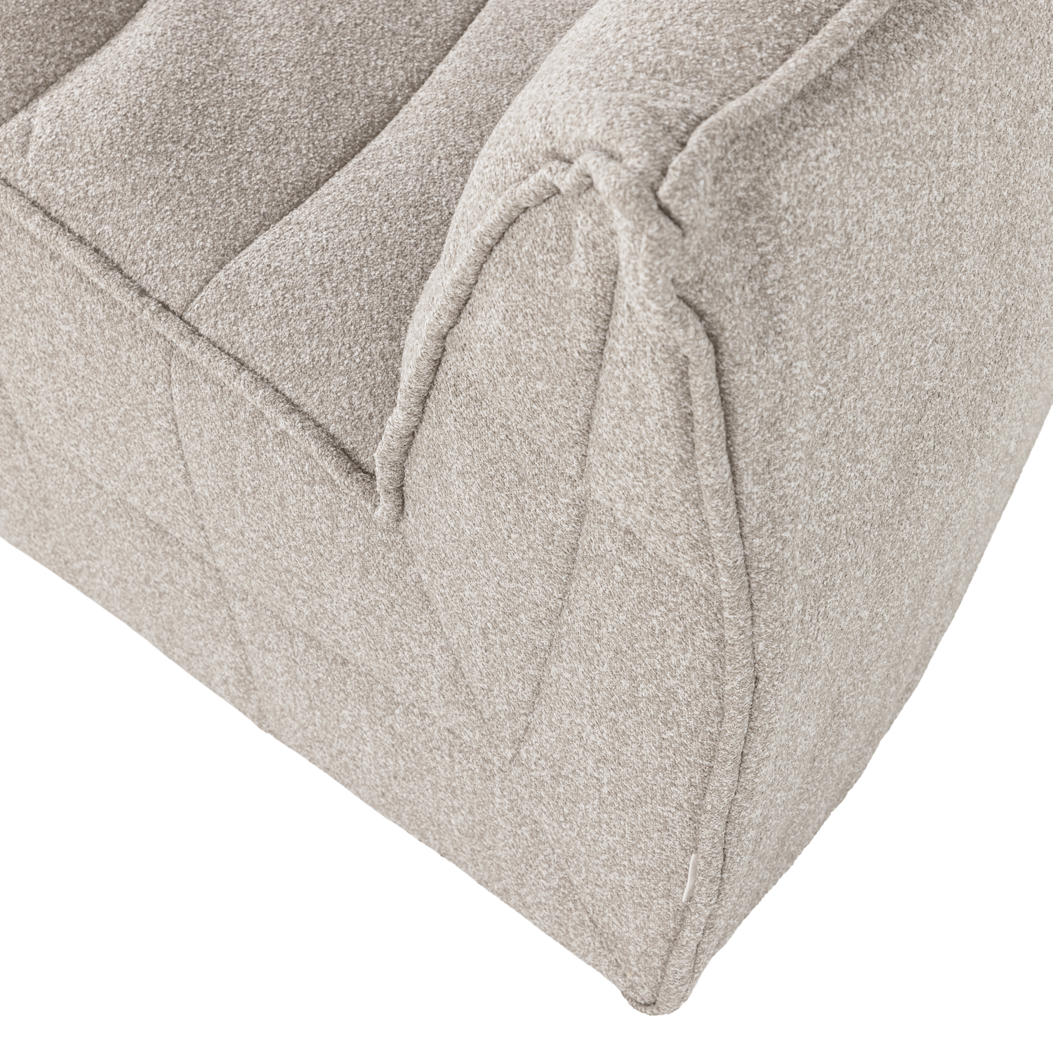 Sofa CLUSTER - Eckmodul sandfarbener Bouclé