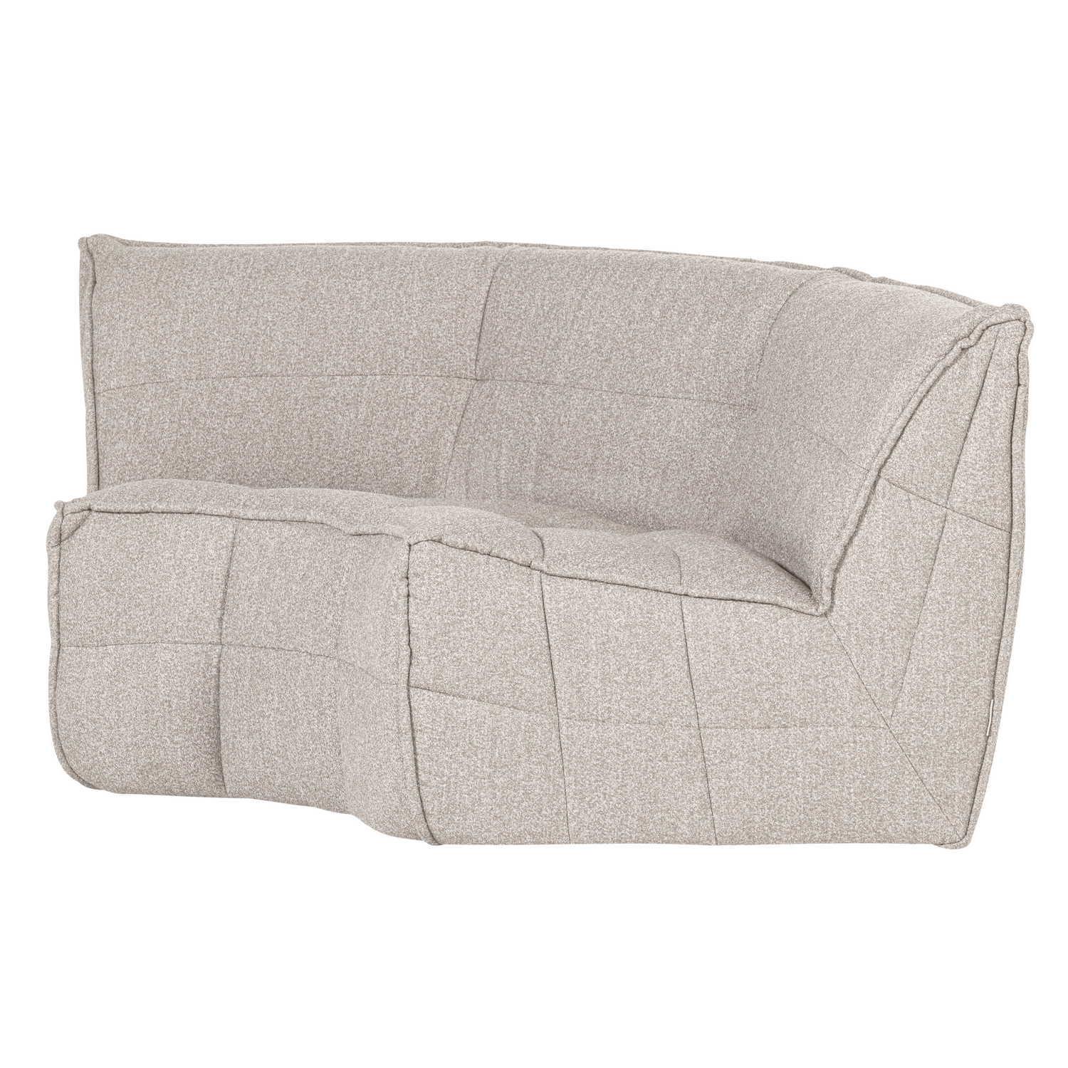 Sofa CLUSTER - Eckmodul sandfarbener Bouclé