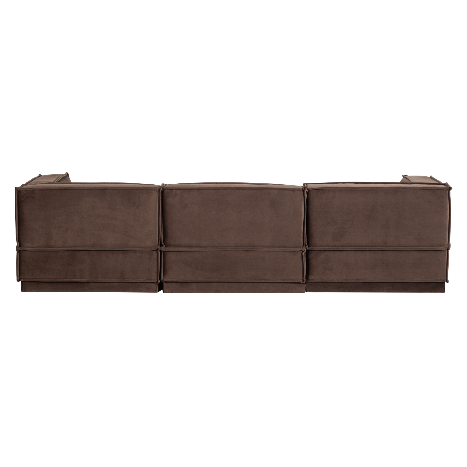 Samt-Ecksofa links MANU braun