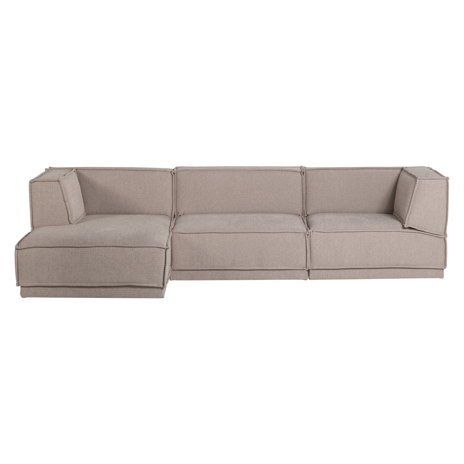 Links hoekbank MANU beige chenille