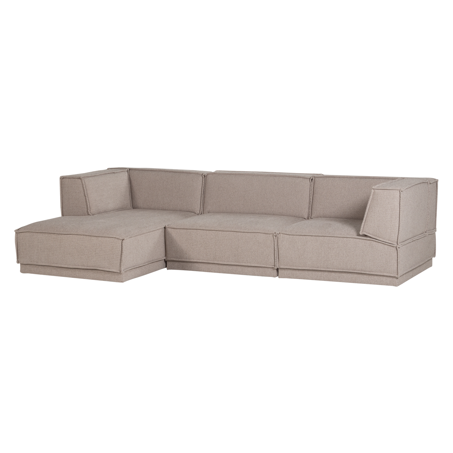 Links hoekbank MANU beige chenille