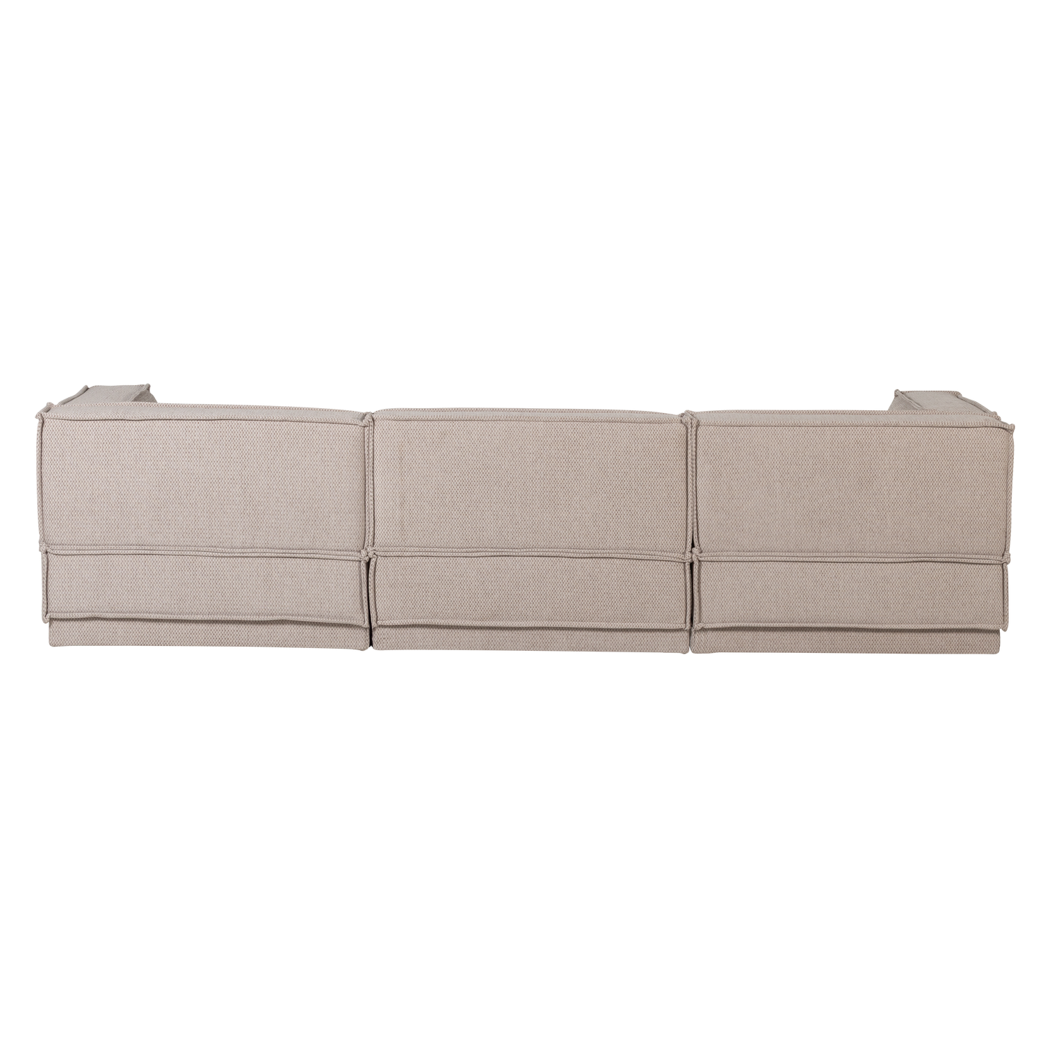 Rechthoekige hoekbank MANU beige chenille