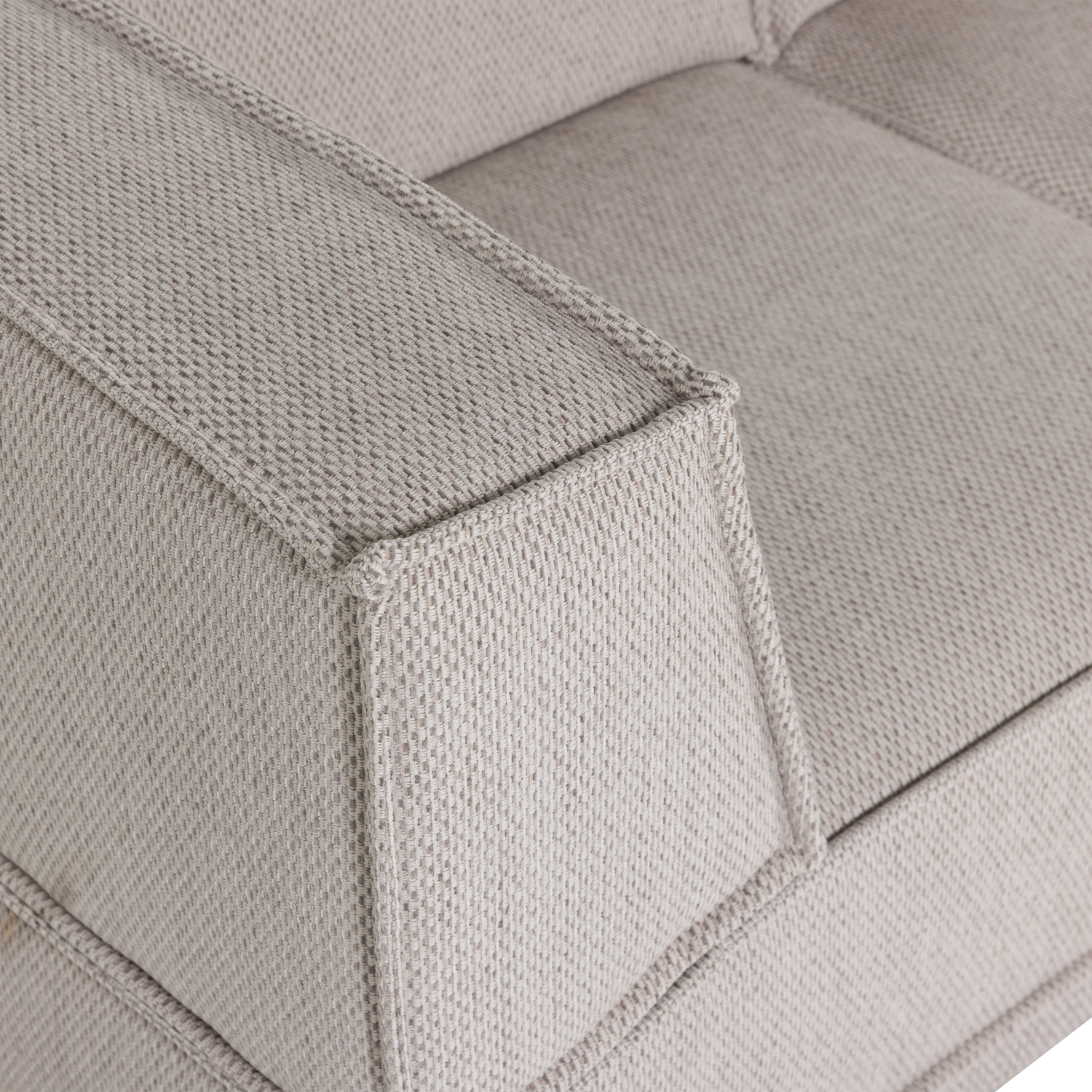 Rechthoekige hoekbank MANU beige chenille