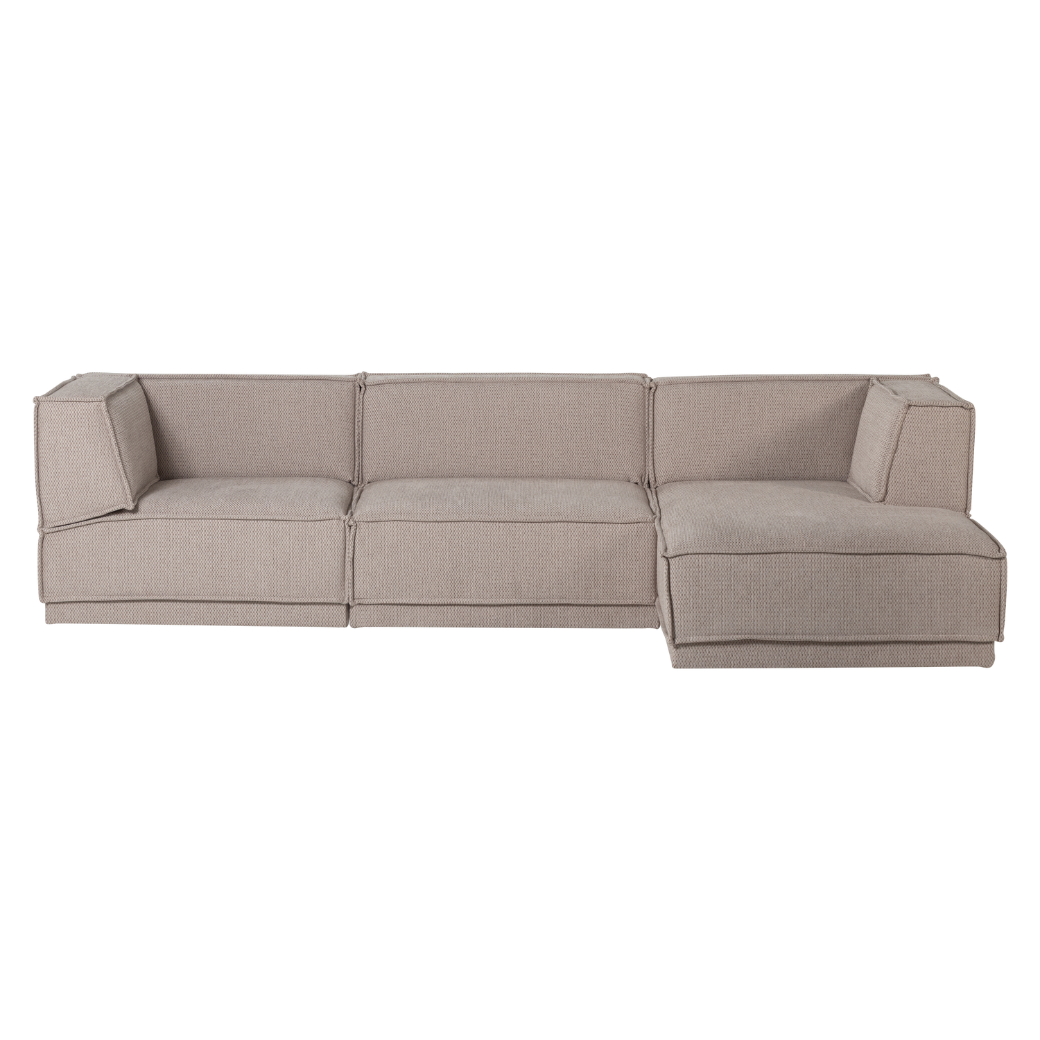 Rechthoekige hoekbank MANU beige chenille
