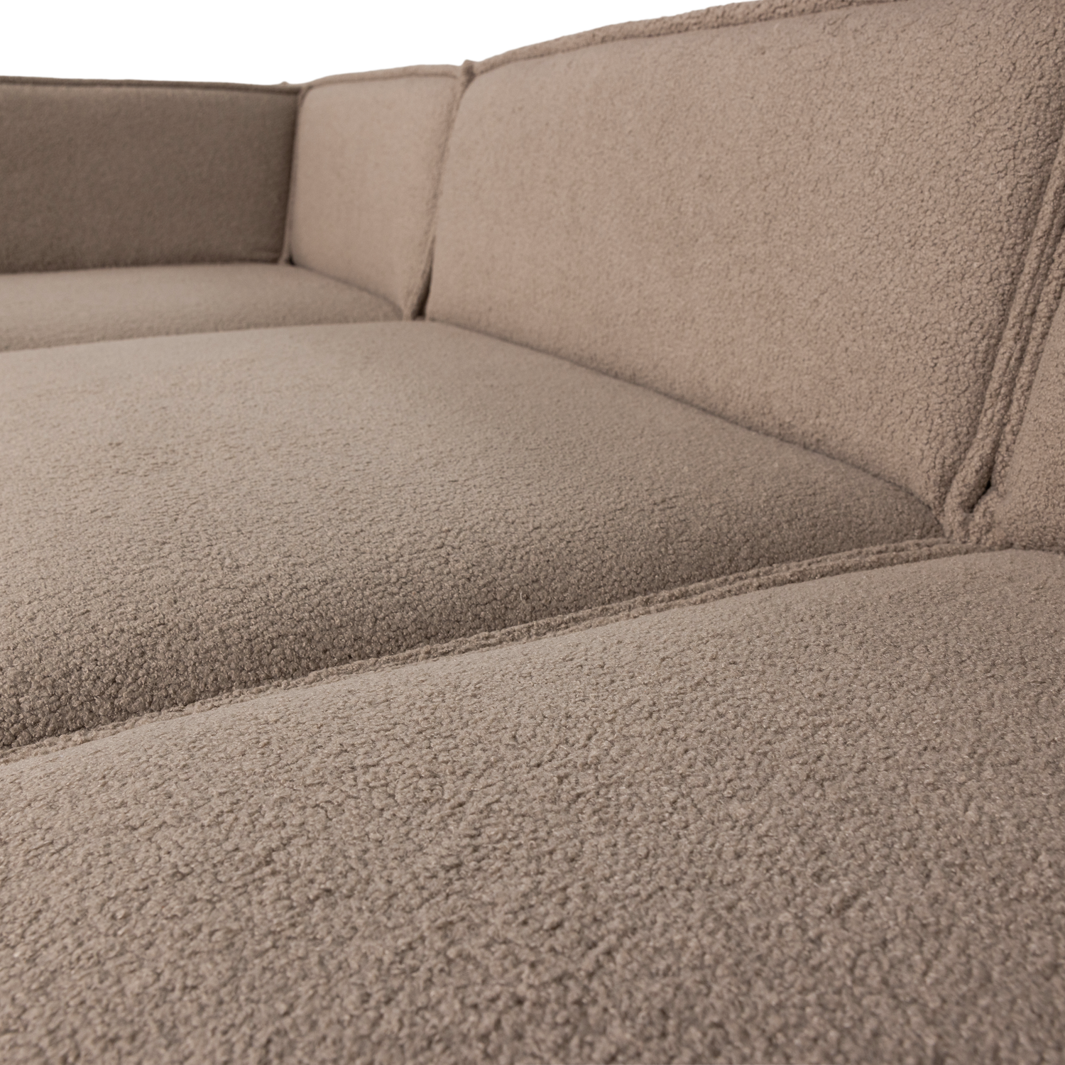 Beige Schafwolle MANU linksseitige Eckcouch