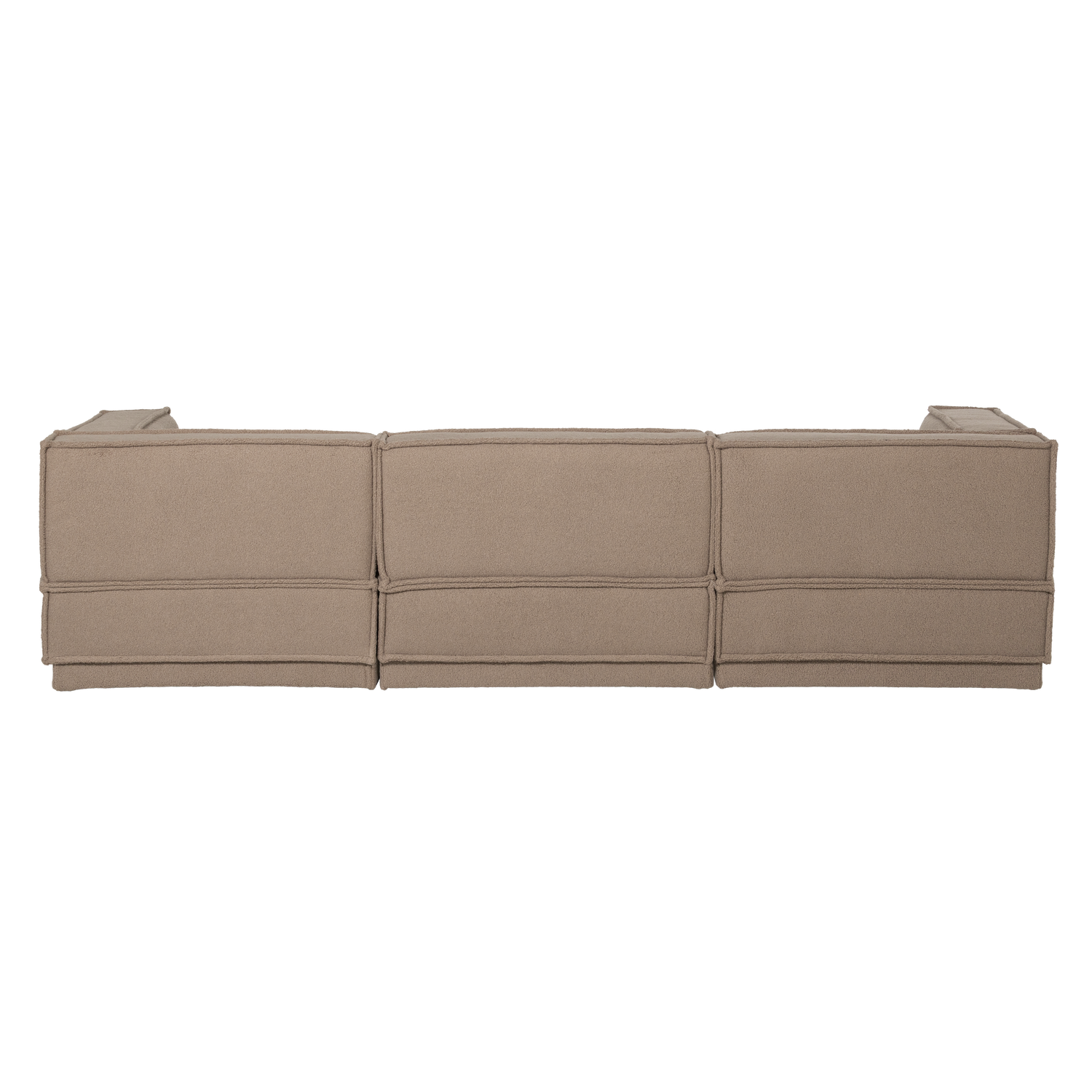 Rechthoekige hoekbank MANU beige schapenvacht