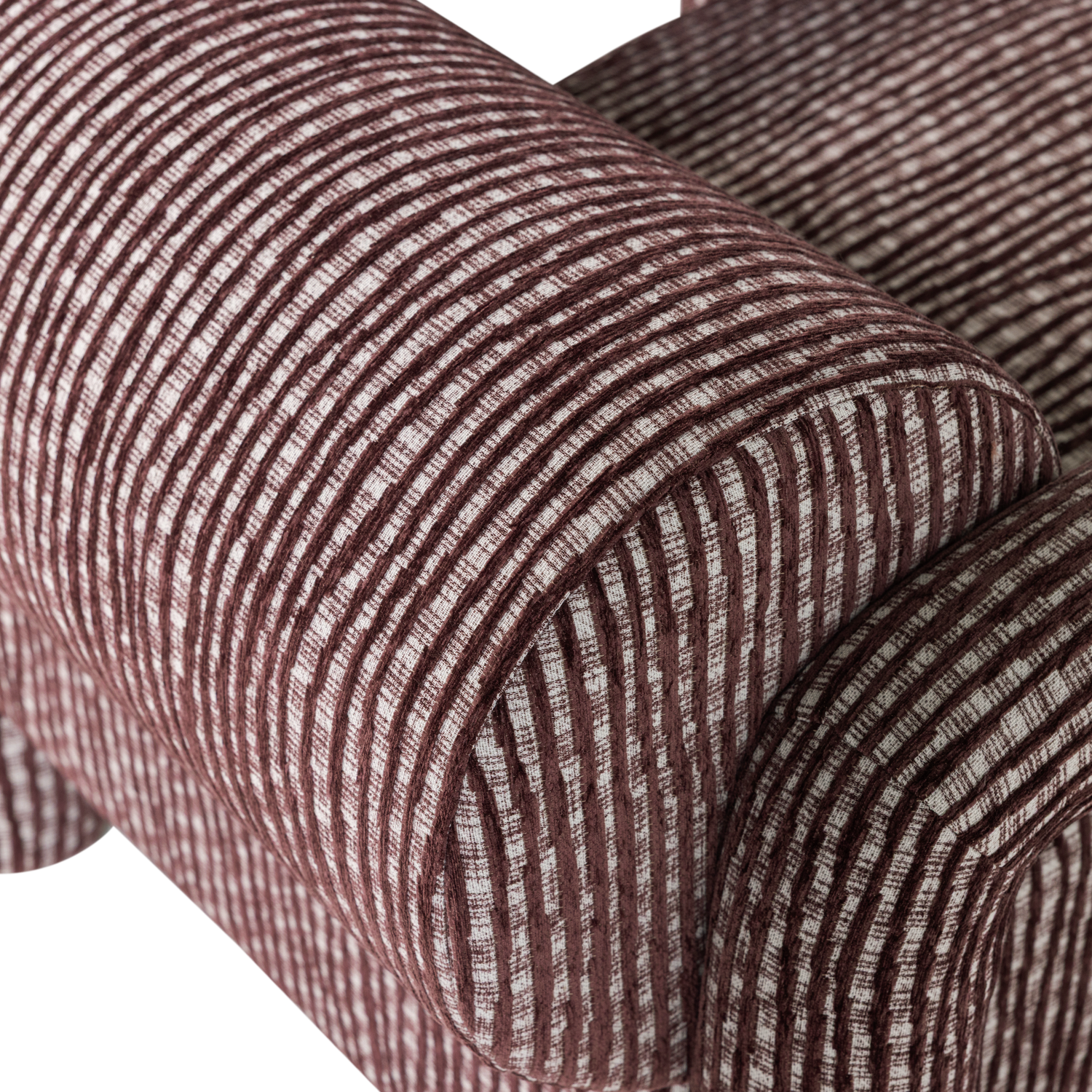 LENNY Armchair in Gray with Burgundy