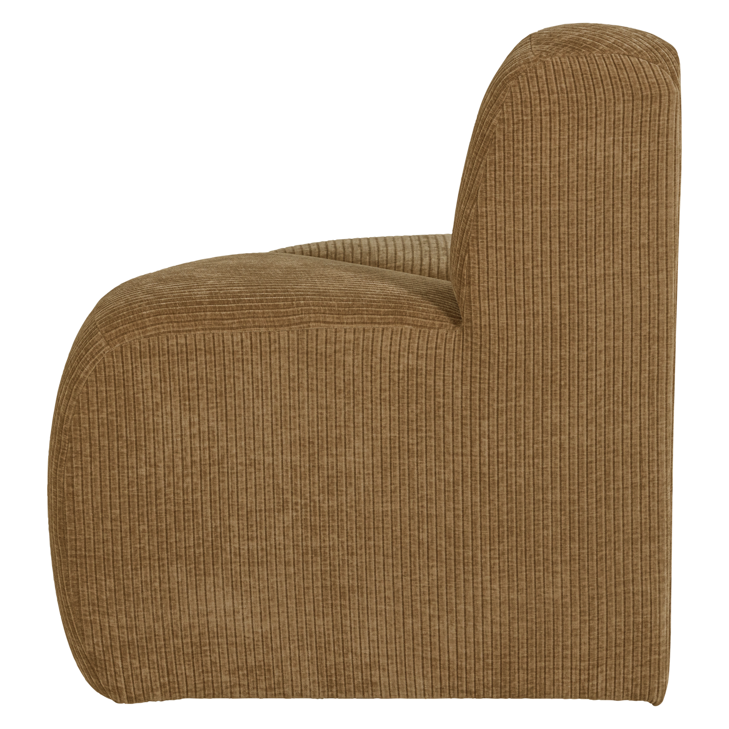 Modulares Sofa MOJO BENCH - abgerundetes Eckelement in honigfarbenem Cord
