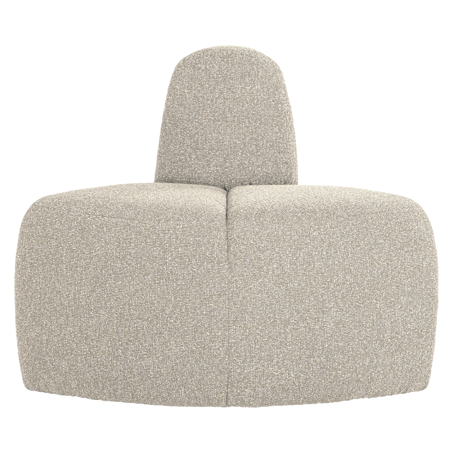 Sofa modulare MOJO BENCH - abgerundetes Eckelement in beigem Bouclé