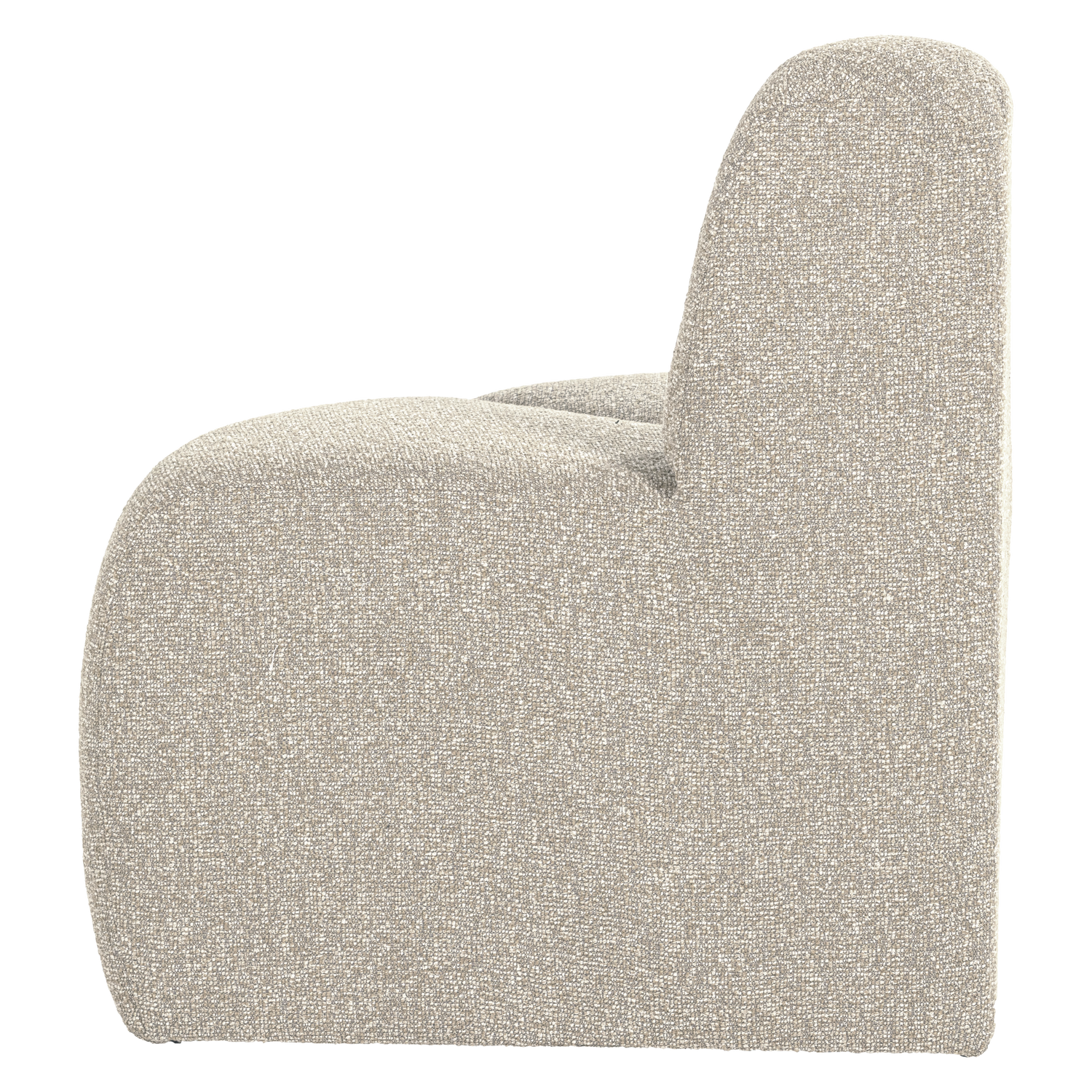 Sofa modulare MOJO BENCH - abgerundetes Eckelement in beigem Bouclé