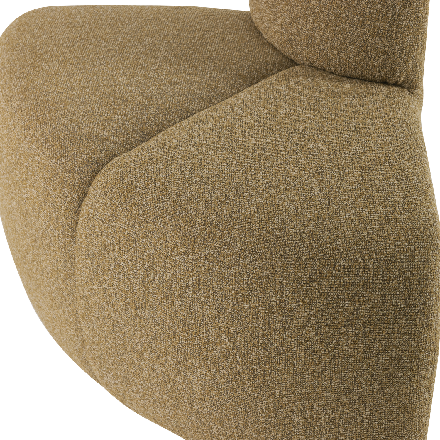 Modulares Sofa MOJO BENCH - abgerundetes Eckelement in honigfarbenem Bouclé