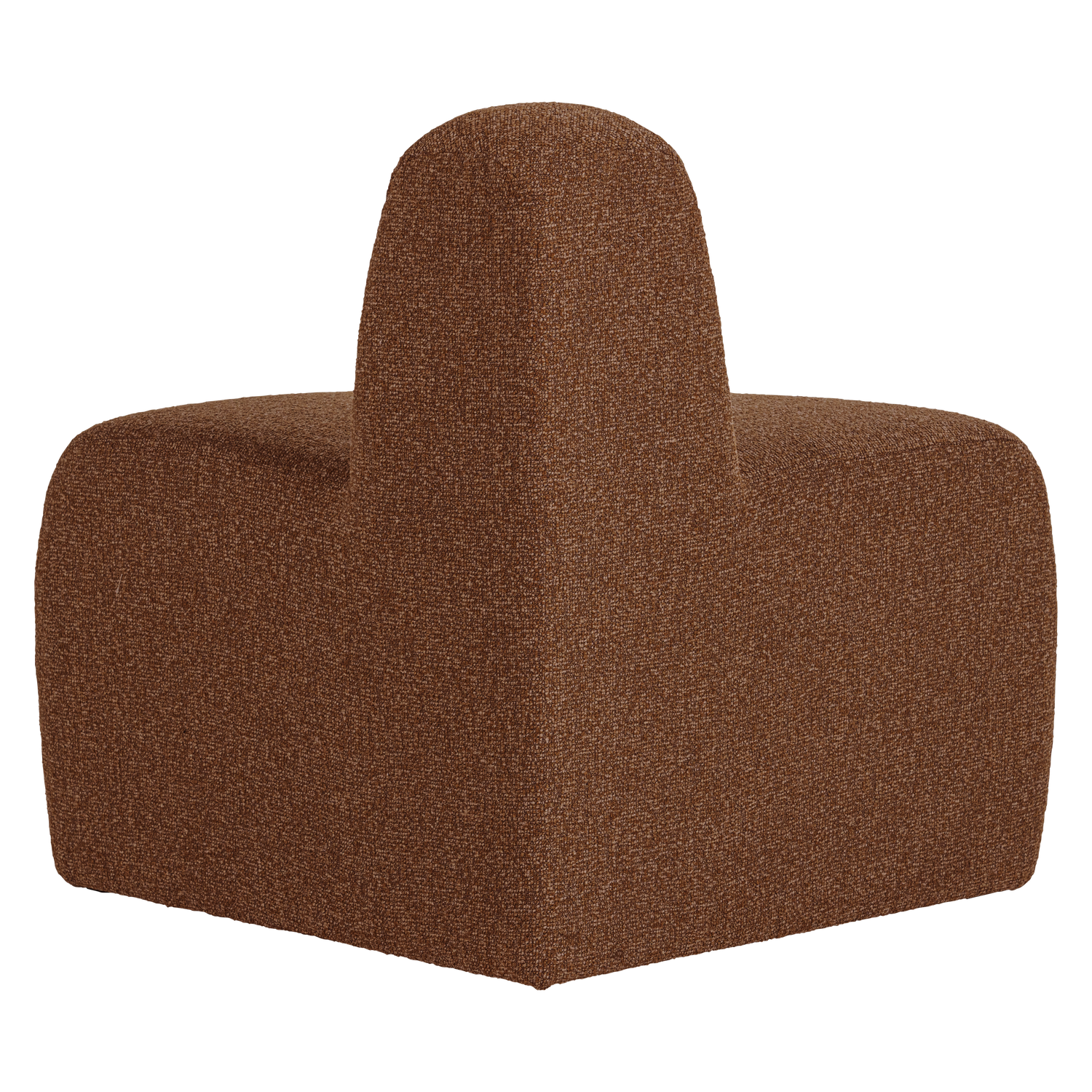 Modulares Sofa MOJO BENCH - abgerundetes Eckelement in ziegelbraunem Bouclé