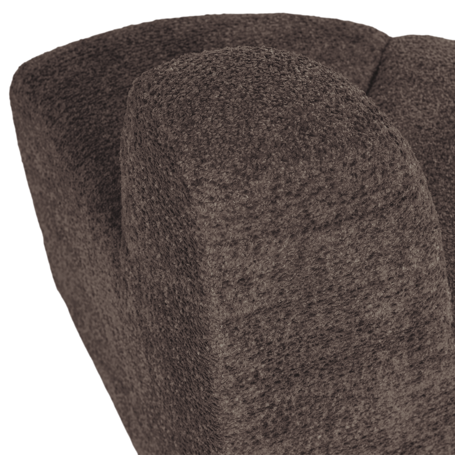 MOJO BENCH Modular Sofa - Rounded Corner Element in Brown Chenille