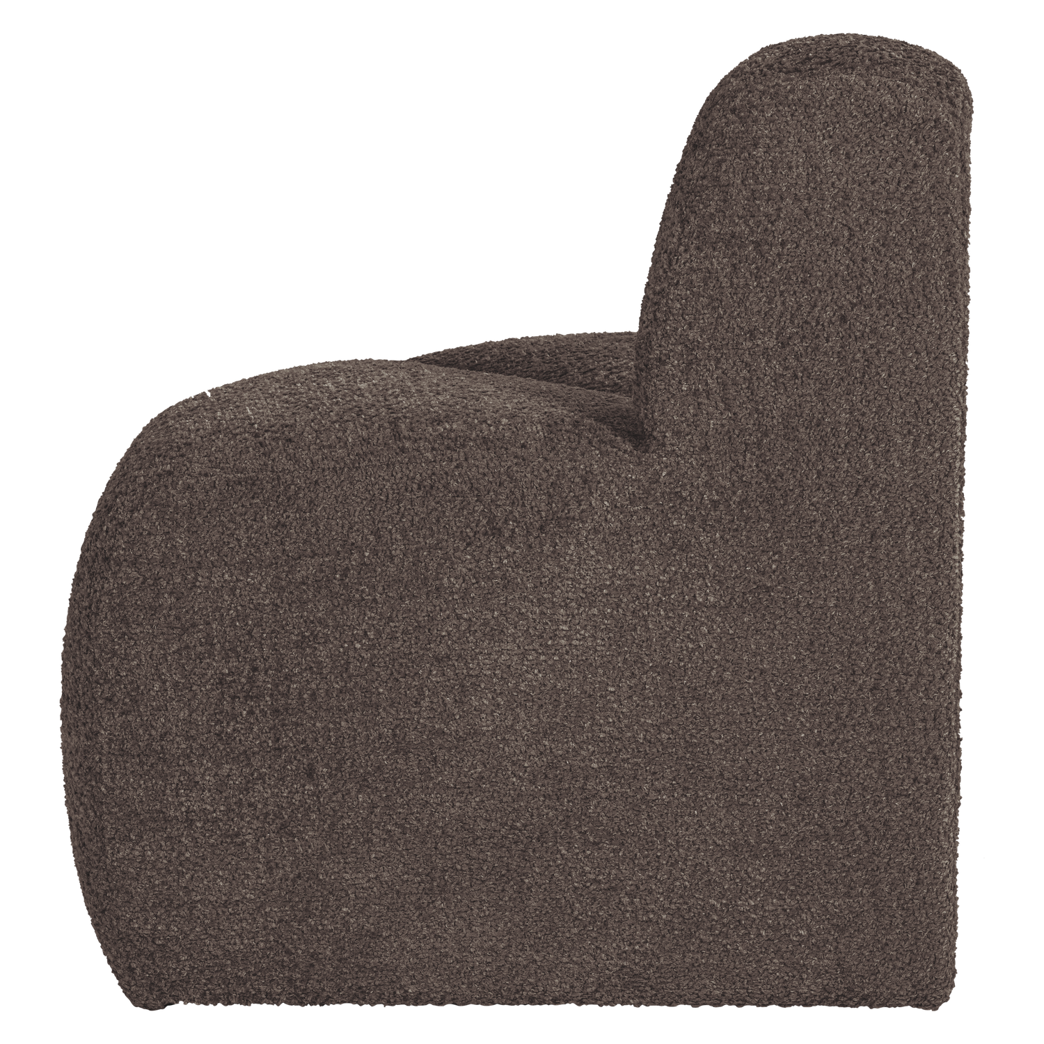 MOJO BENCH Modular Sofa - Rounded Corner Element in Brown Chenille