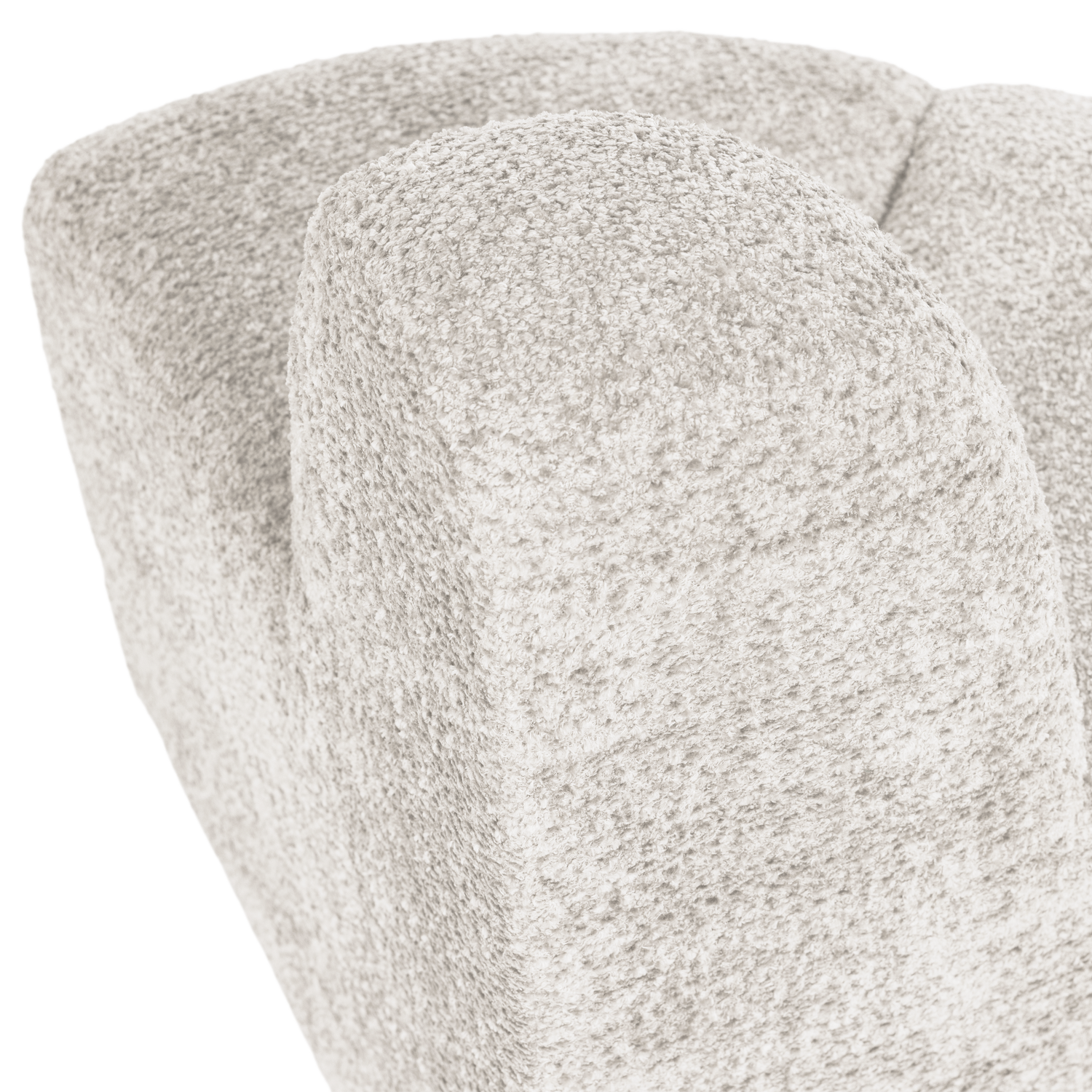 Modulaire bank MOJO BENCH - afgeronde hoekelement ecru chenille