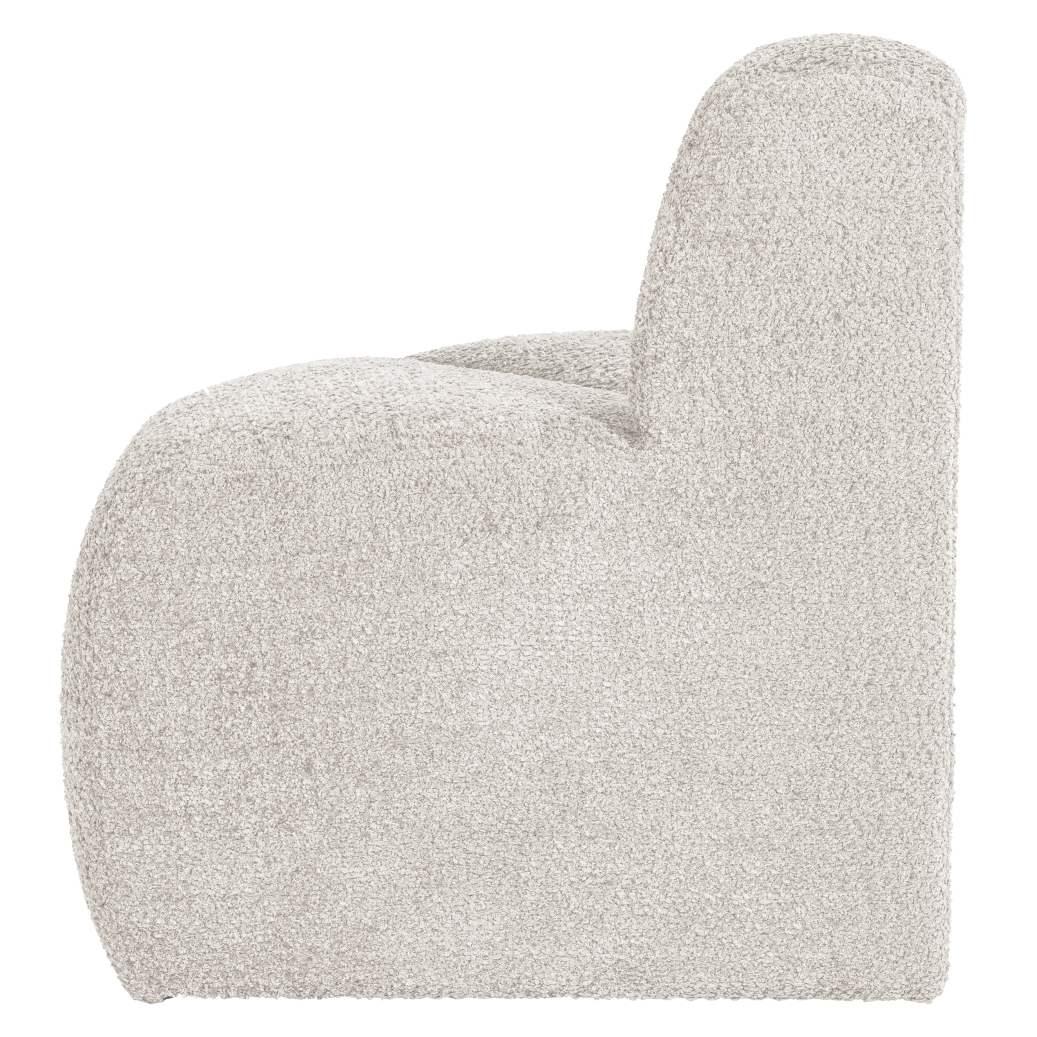 Modulaire bank MOJO BENCH - afgeronde hoekelement ecru chenille