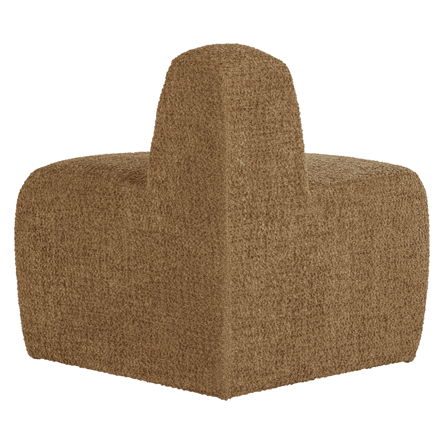 Modulares Sofa MOJO BENCH - abgerundetes Eckelement in honigfarbenem Chenille