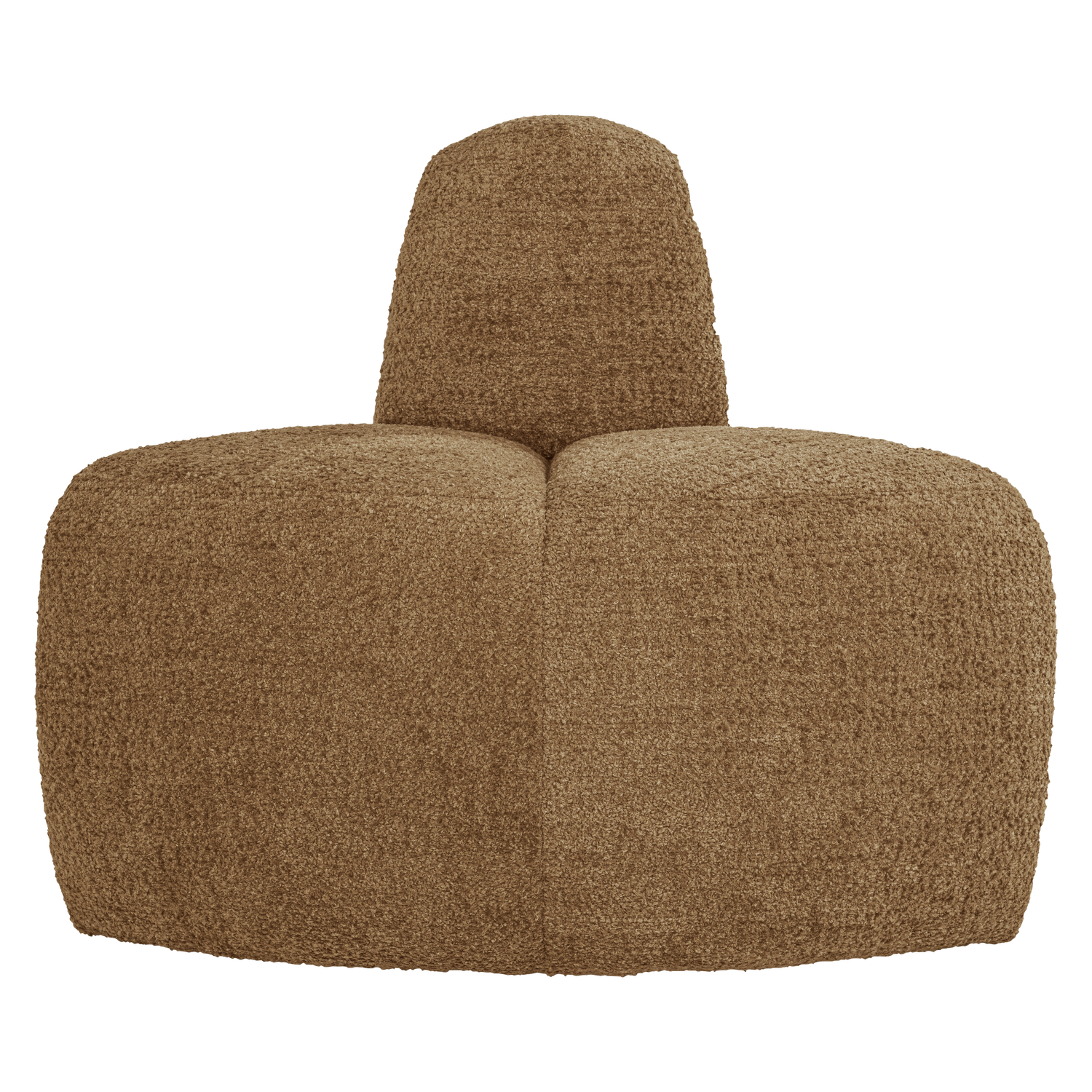 Modulares Sofa MOJO BENCH - abgerundetes Eckelement in honigfarbenem Chenille