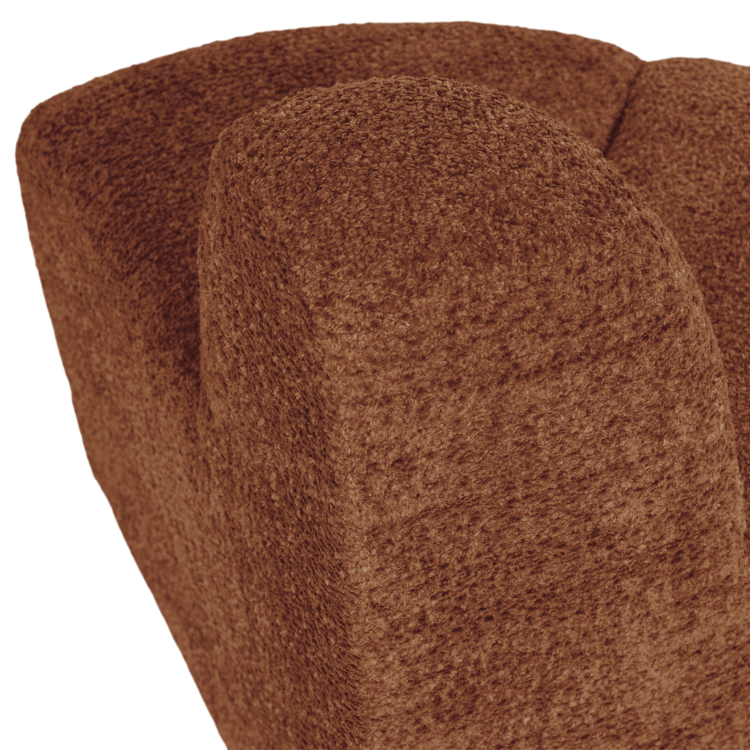 Modulaire bank MOJO BENCH - afgeronde hoekelement baksteenbruin chenille