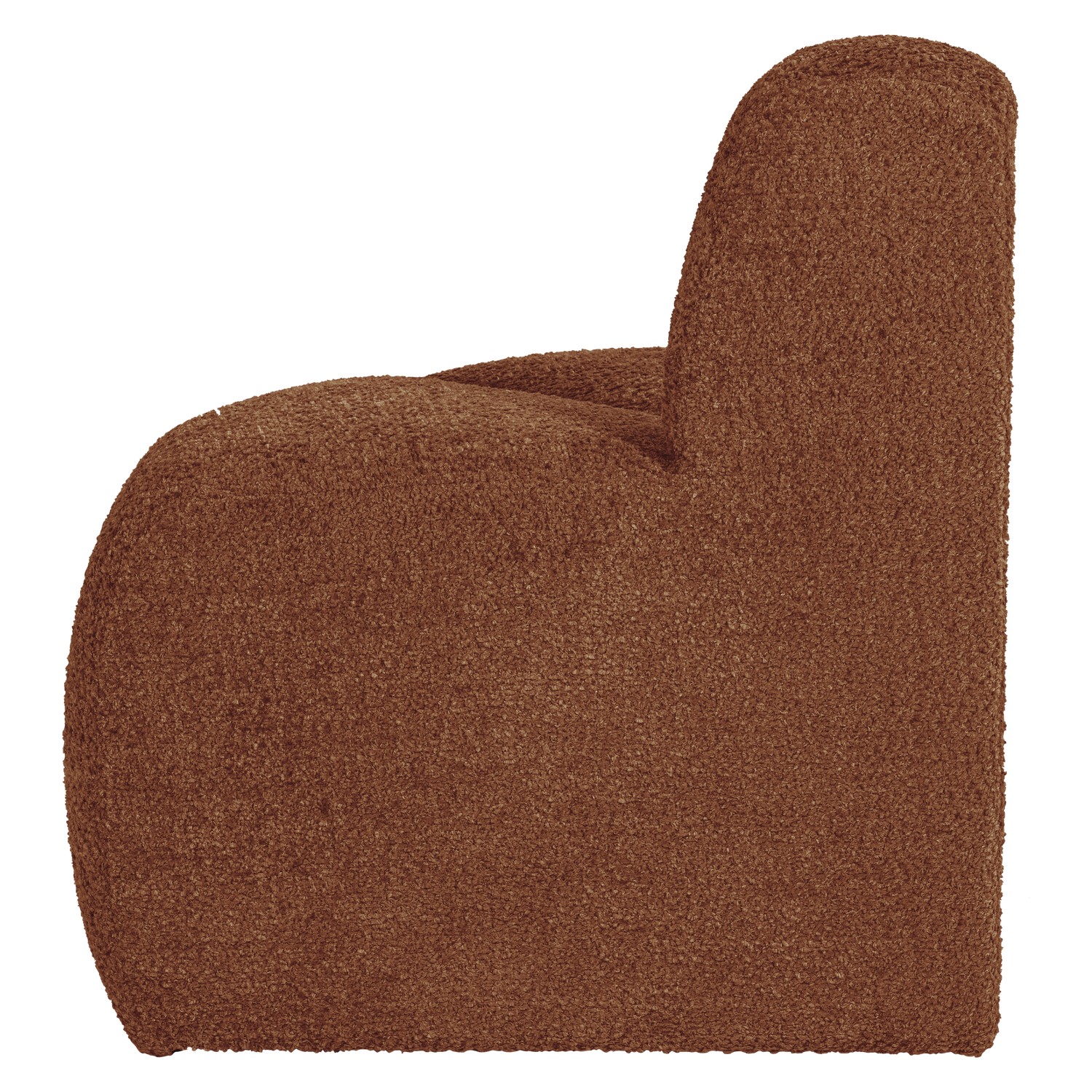 Modulaire bank MOJO BENCH - afgeronde hoekelement baksteenbruin chenille